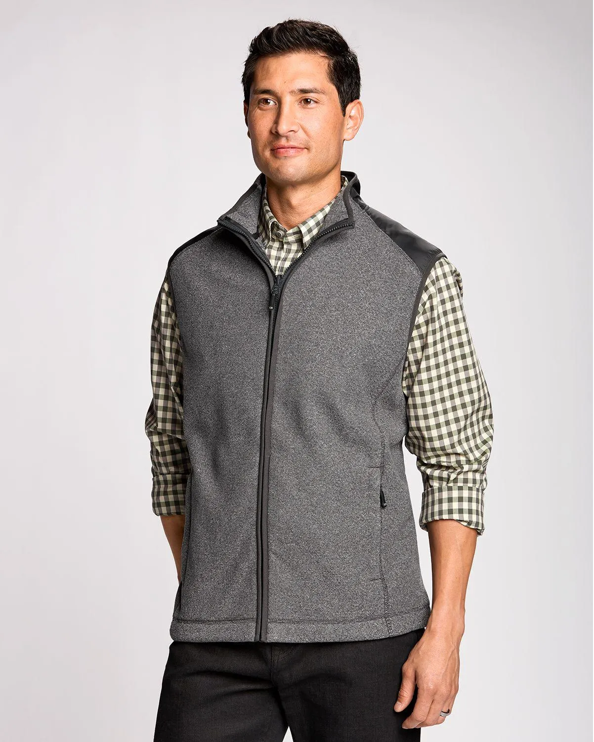 Cutter & Buck Cedar Park Full Zip Vest Charcoal Heather