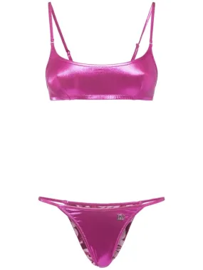 Dolce&Gabbana   Laminated jersey bikini set 