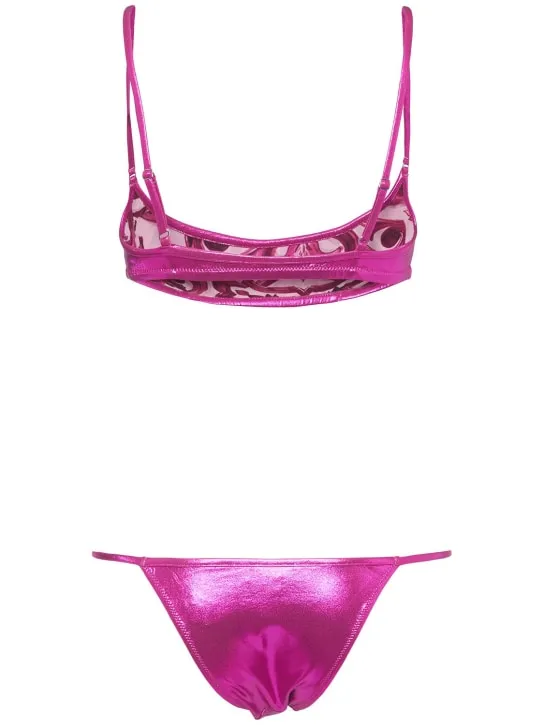 Dolce&Gabbana   Laminated jersey bikini set 