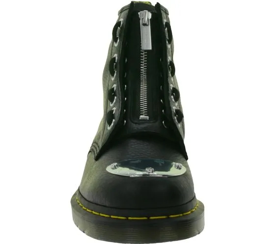 Dr. Martens 1460 MP Toe Plate Lunar Botas con cremallera para Botas de cuero genuino con puntera de metal 31682001 Negro