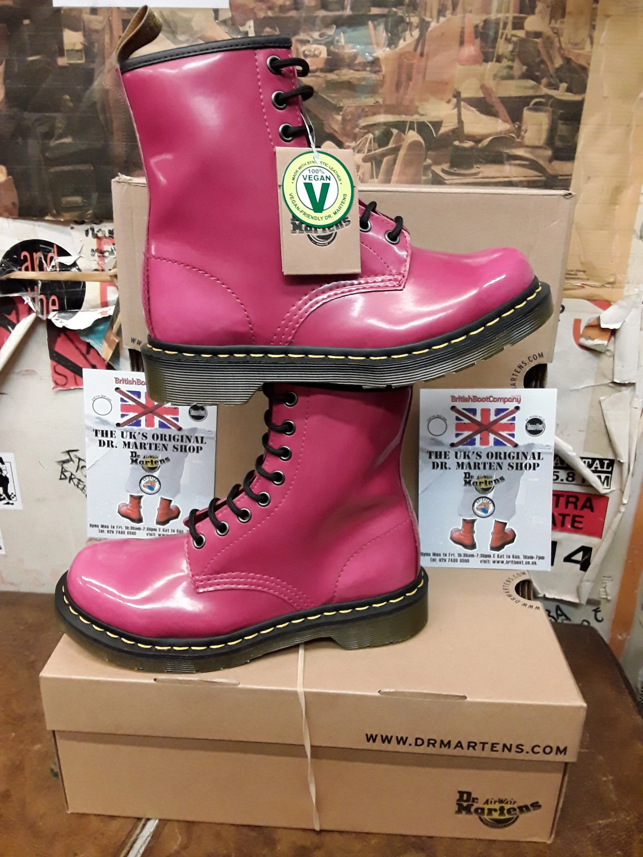 Dr Martens 1460 Pink Brush Vegan Various Sizes