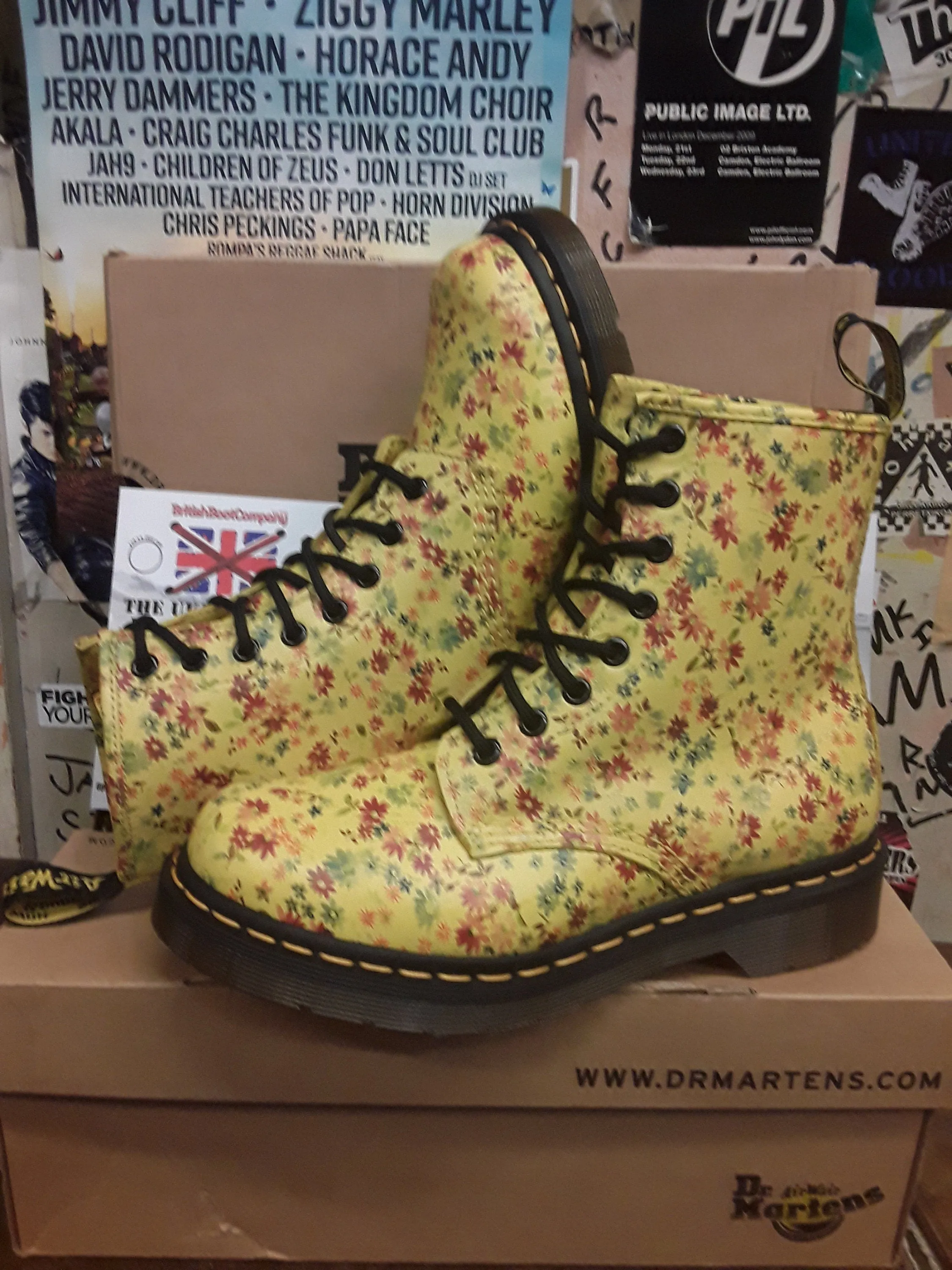 Dr Martens 1460 Sun Yellow Flowers Various Sizes