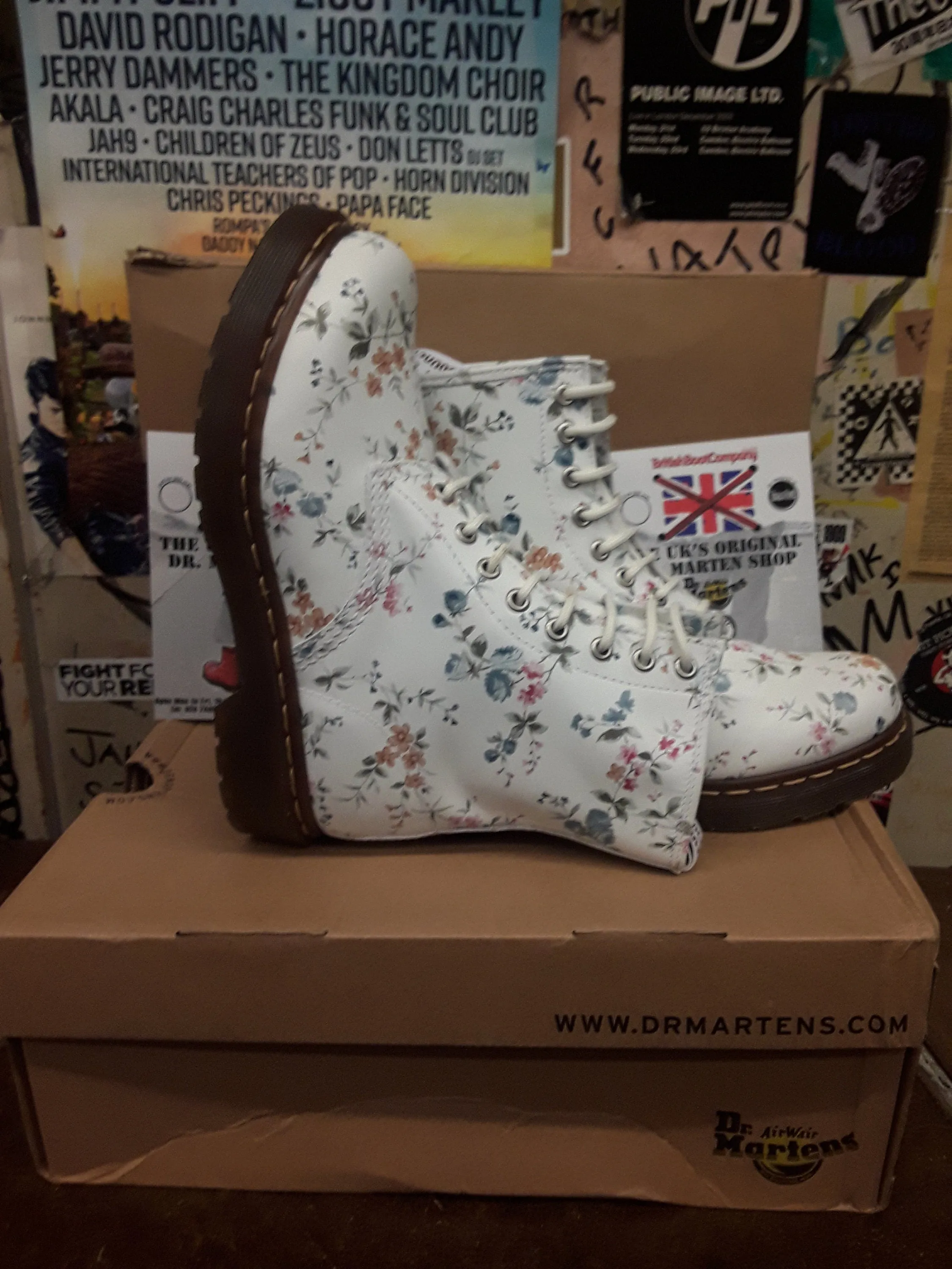 Dr Martens 1460 White wild flowers Various Sizes