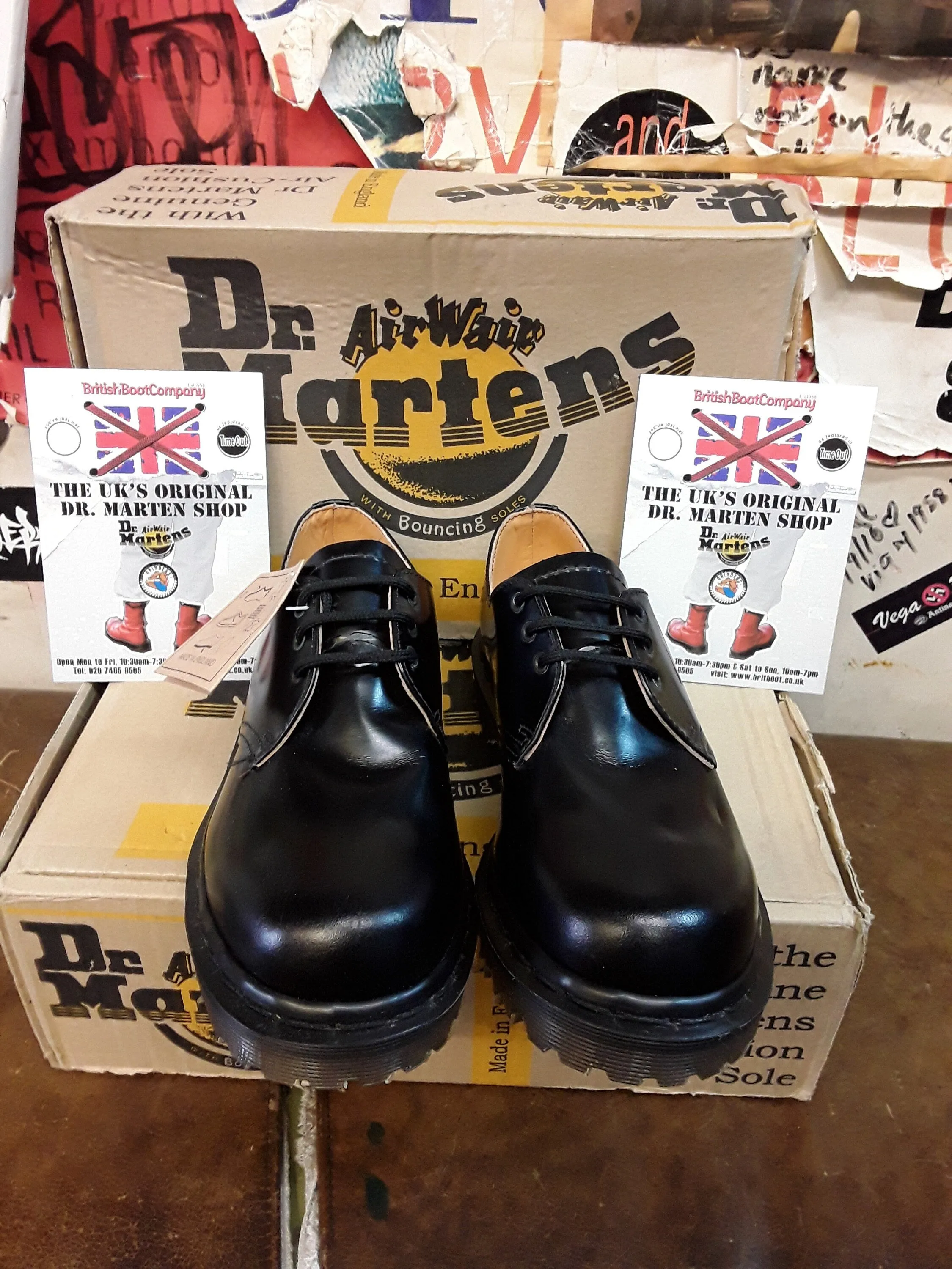 Dr Martens 1461 Black Burnish Shoe Made in England Size 4