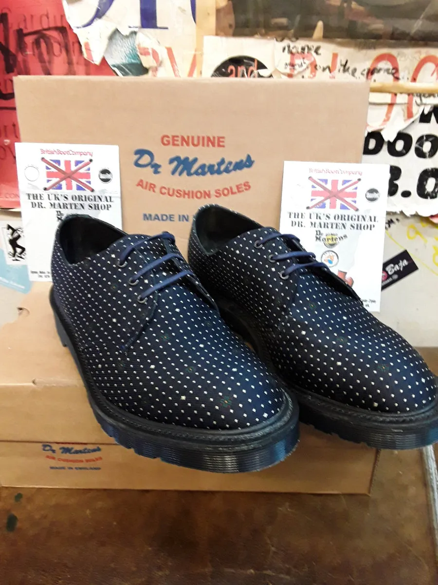 Dr Martens 1461 Navy Polka Dot Made in England Size 7