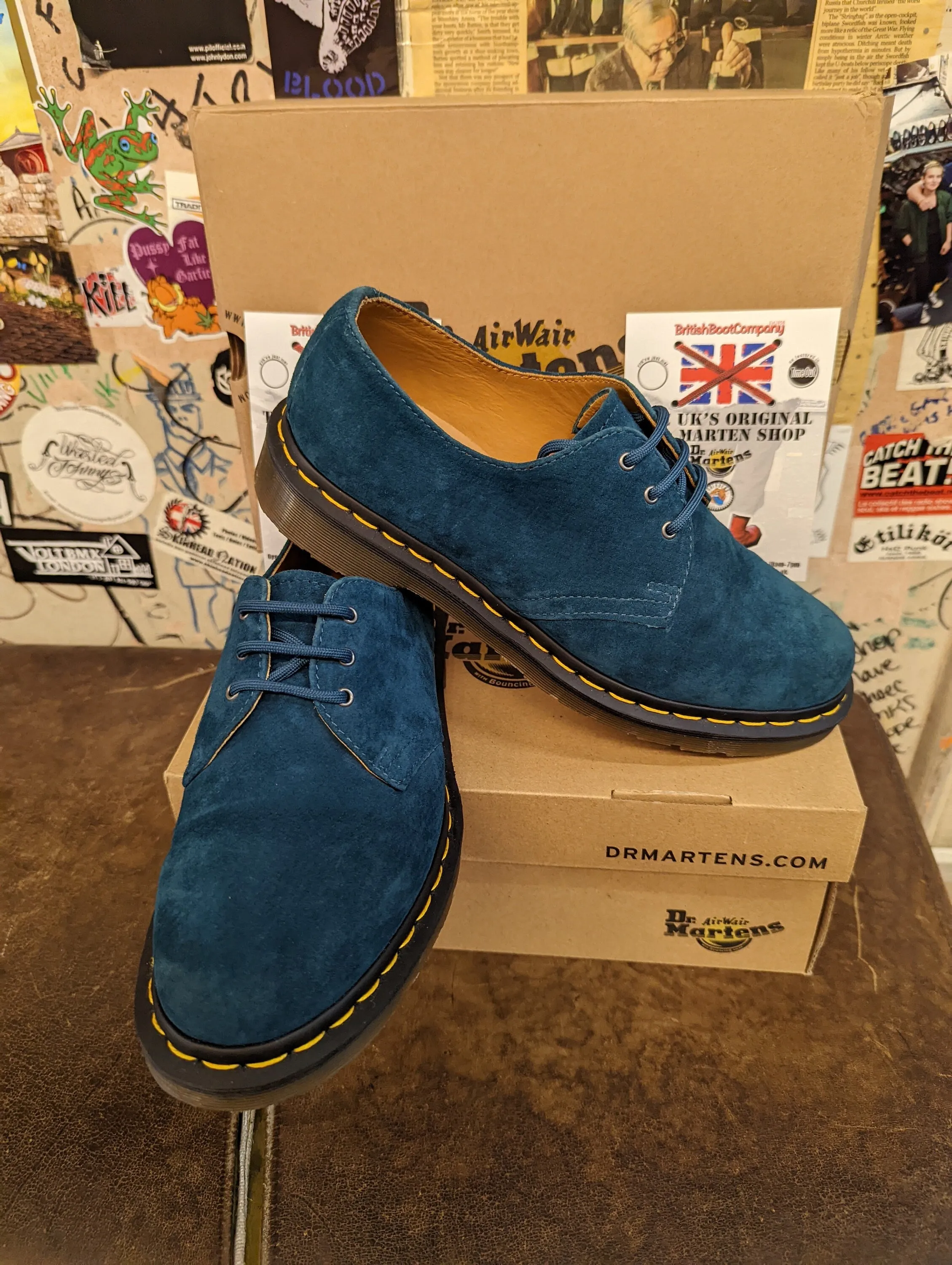 Dr Martens 1461 Teal Suede Size 7