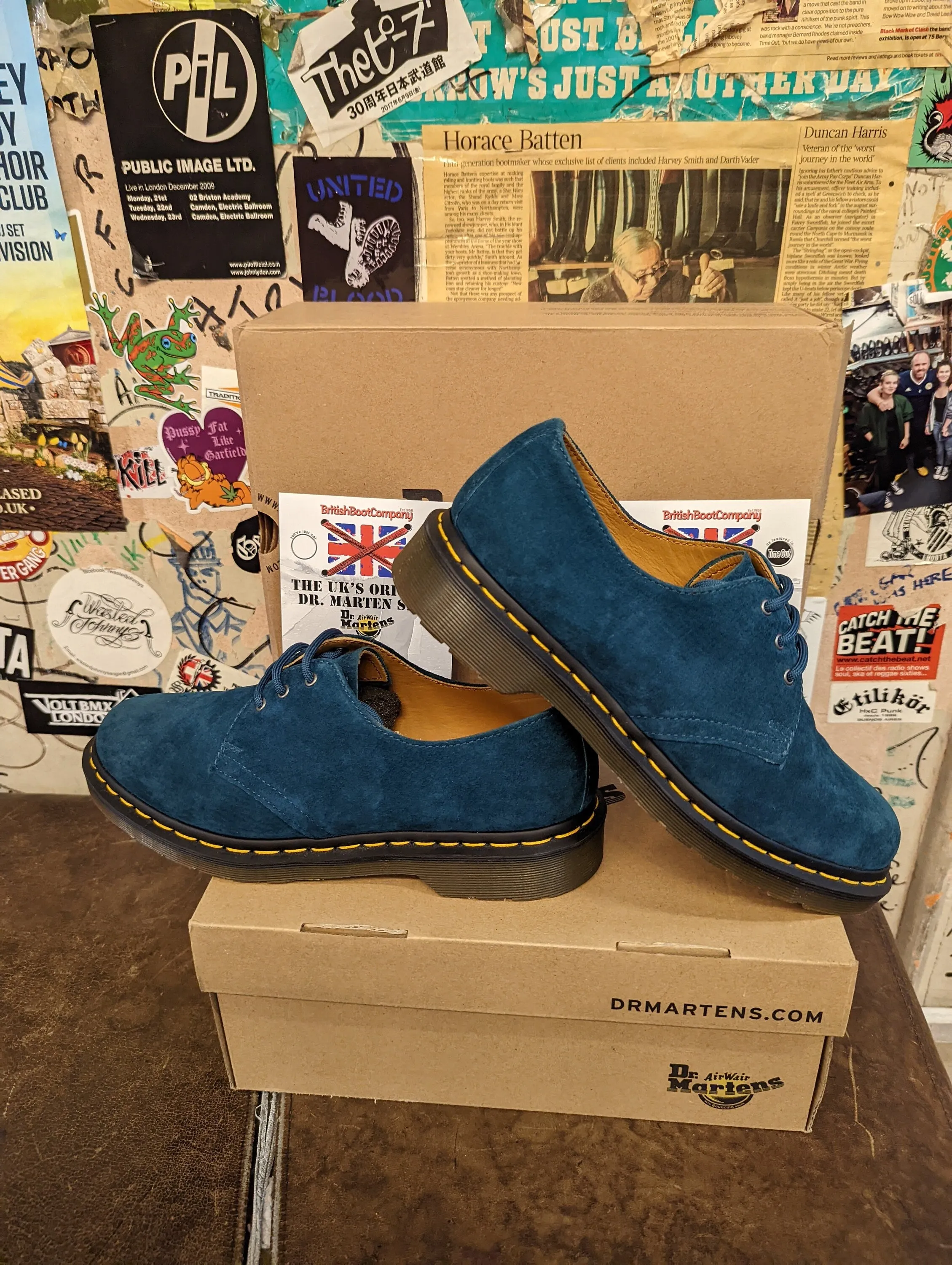 Dr Martens 1461 Teal Suede Size 7