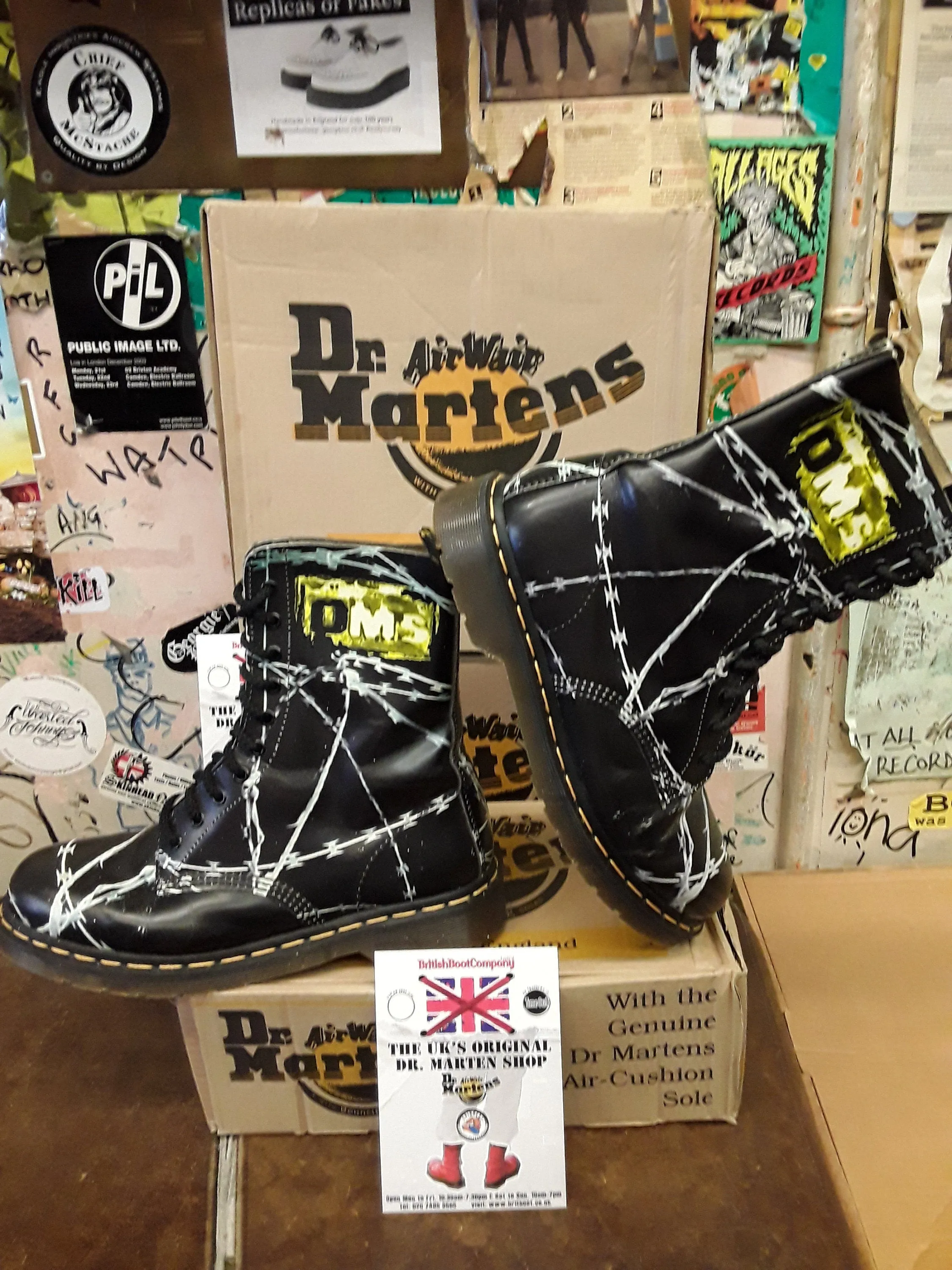 Dr Martens 1490 Made in England Black Barbed Wire Size 9.5