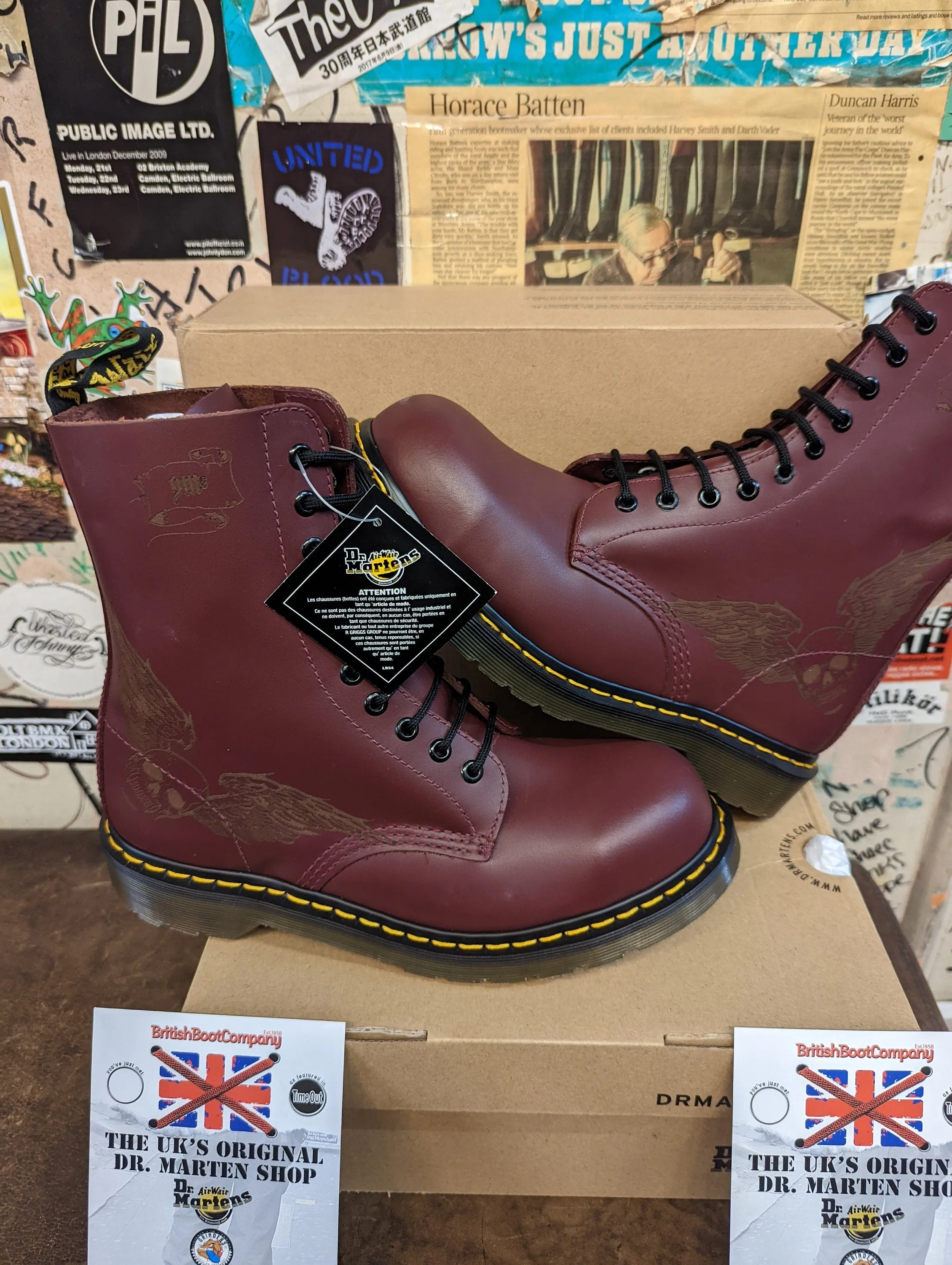 Dr Martens 1c96 Cherry Steel Various Sizes