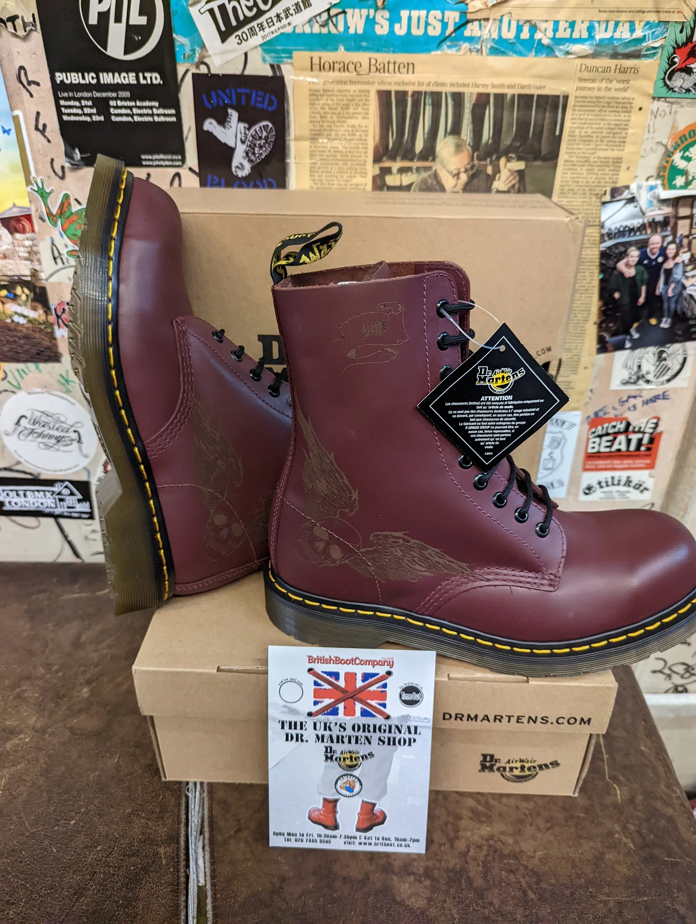 Dr Martens 1c96 Cherry Steel Various Sizes