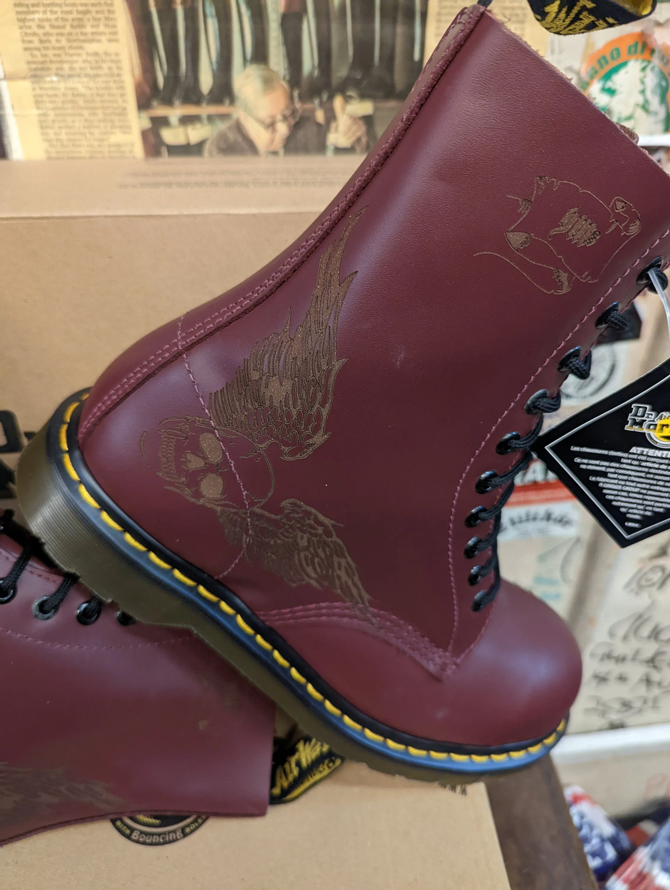 Dr Martens 1c96 Cherry Steel Various Sizes