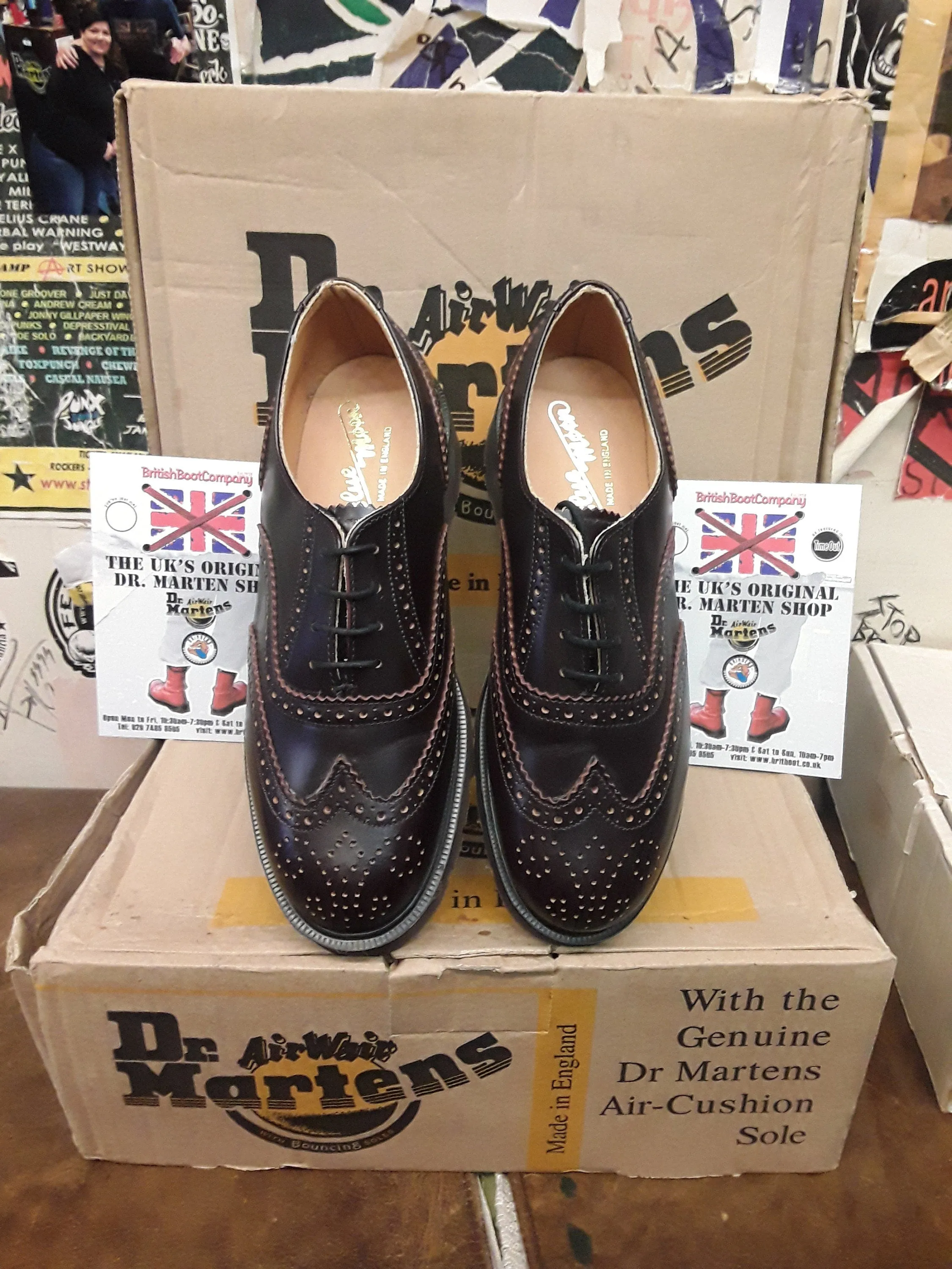 Dr Martens (2035) Made in England Brogue BURGUNDY VARIOUS SIZES