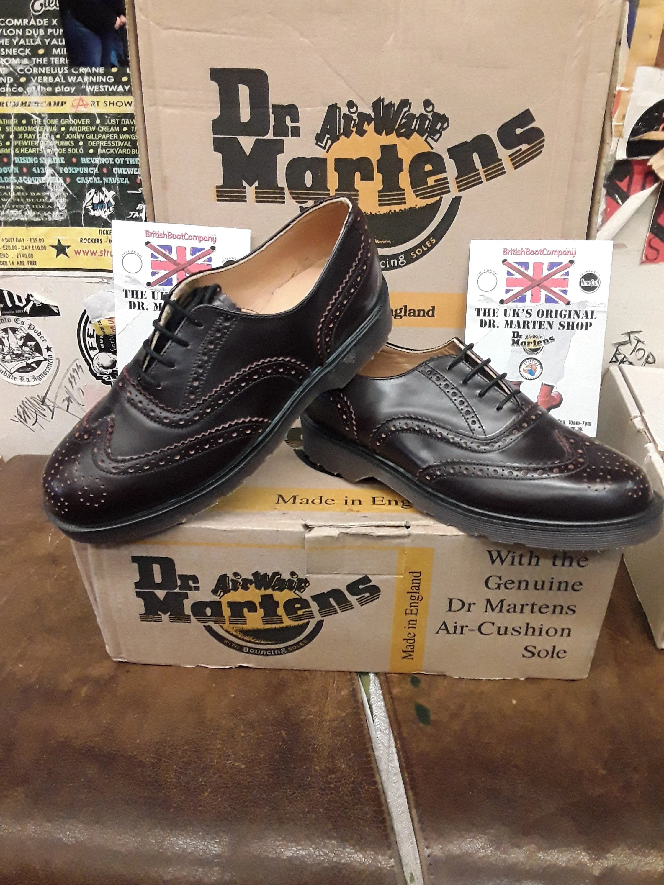 Dr Martens (2035) Made in England Brogue BURGUNDY VARIOUS SIZES