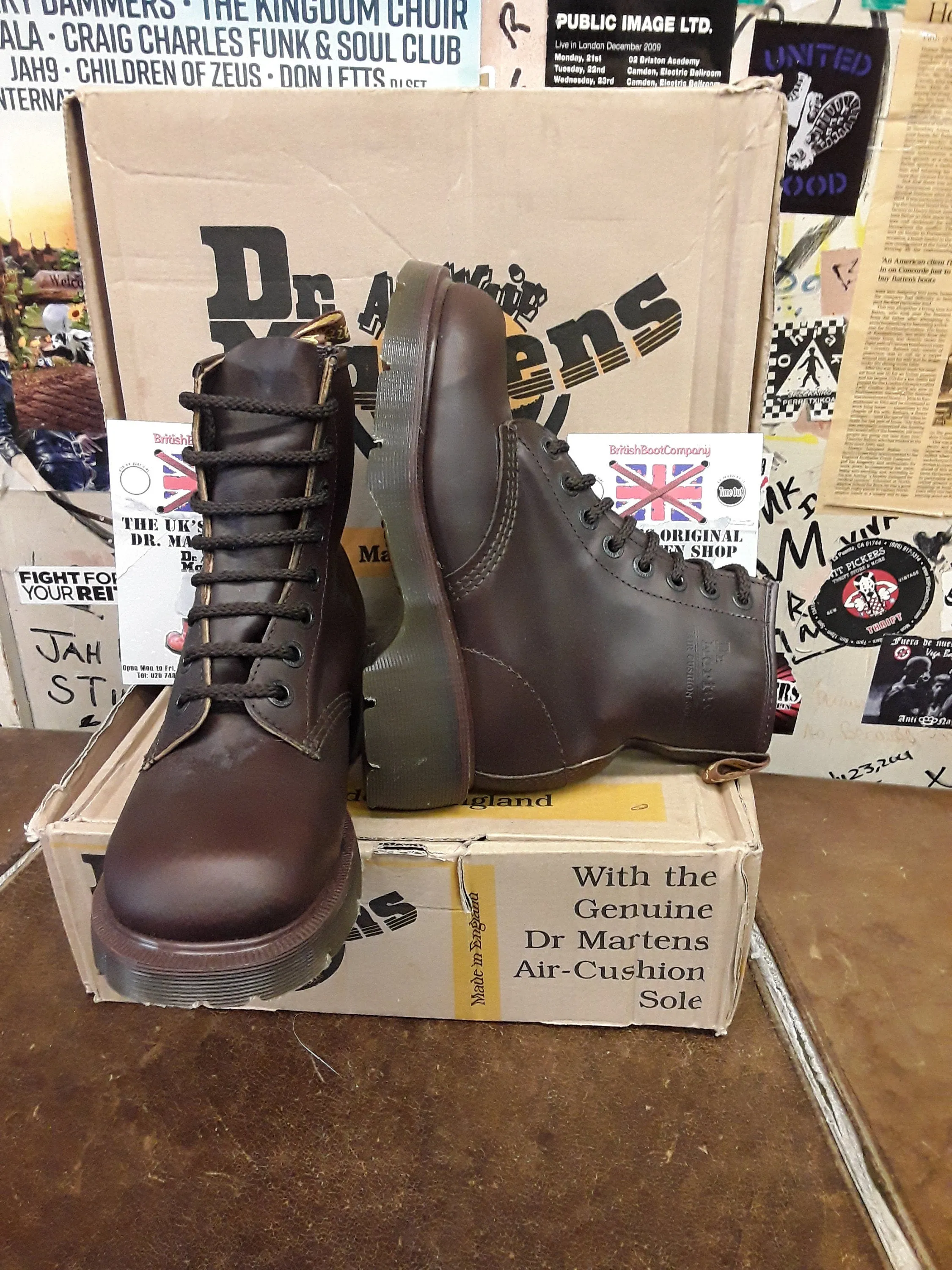 Dr Martens 8304  Gaucho waxy 8 Hole,Club Sole Vintage, Made in England. Various Sizes available.