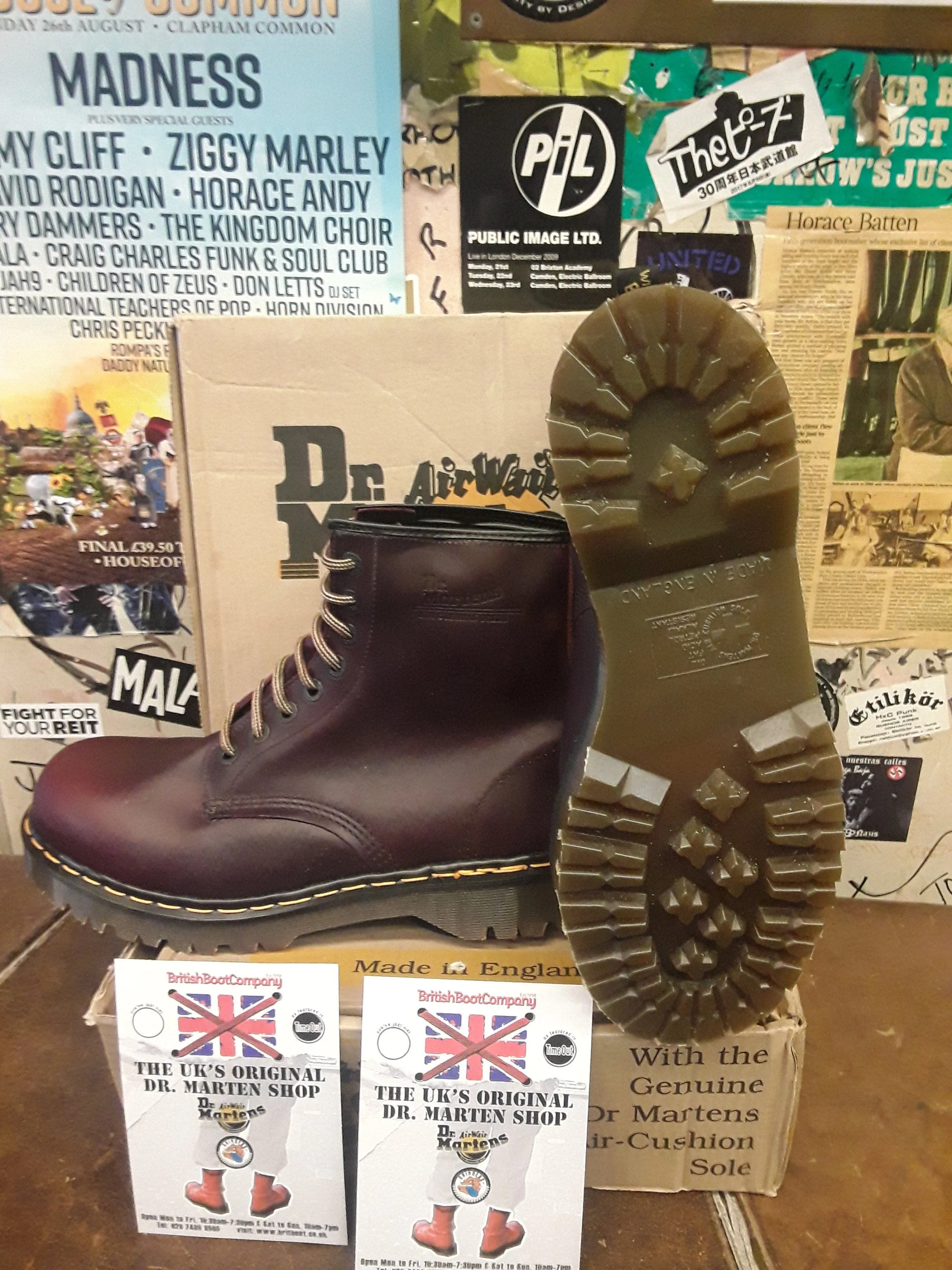 Dr Martens 8338 BURGUNDY Waxy Bex Sole Size 12