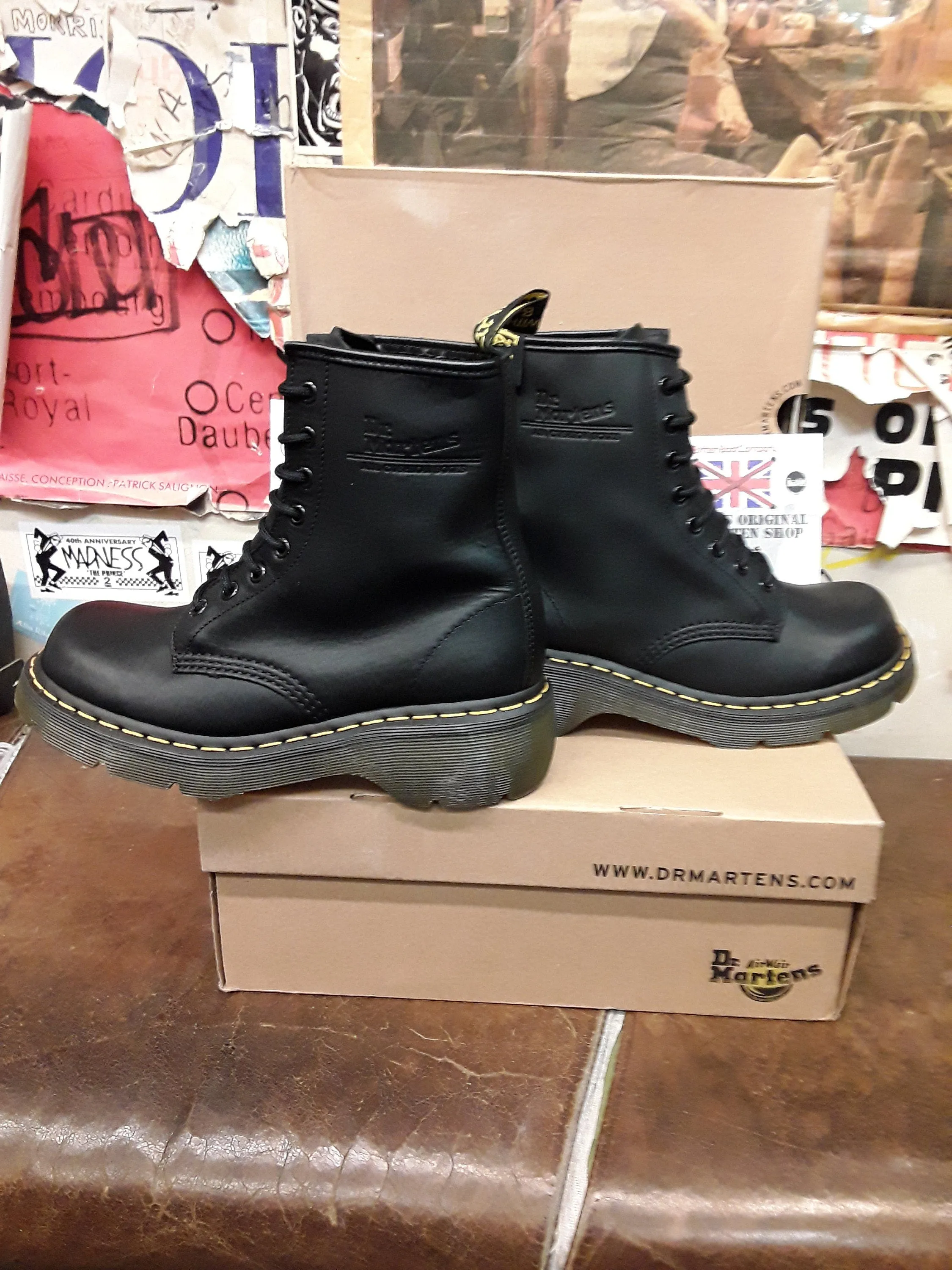 Dr Martens 8795 Black Waxy 8 Hole Club Sole Size 3 & 7