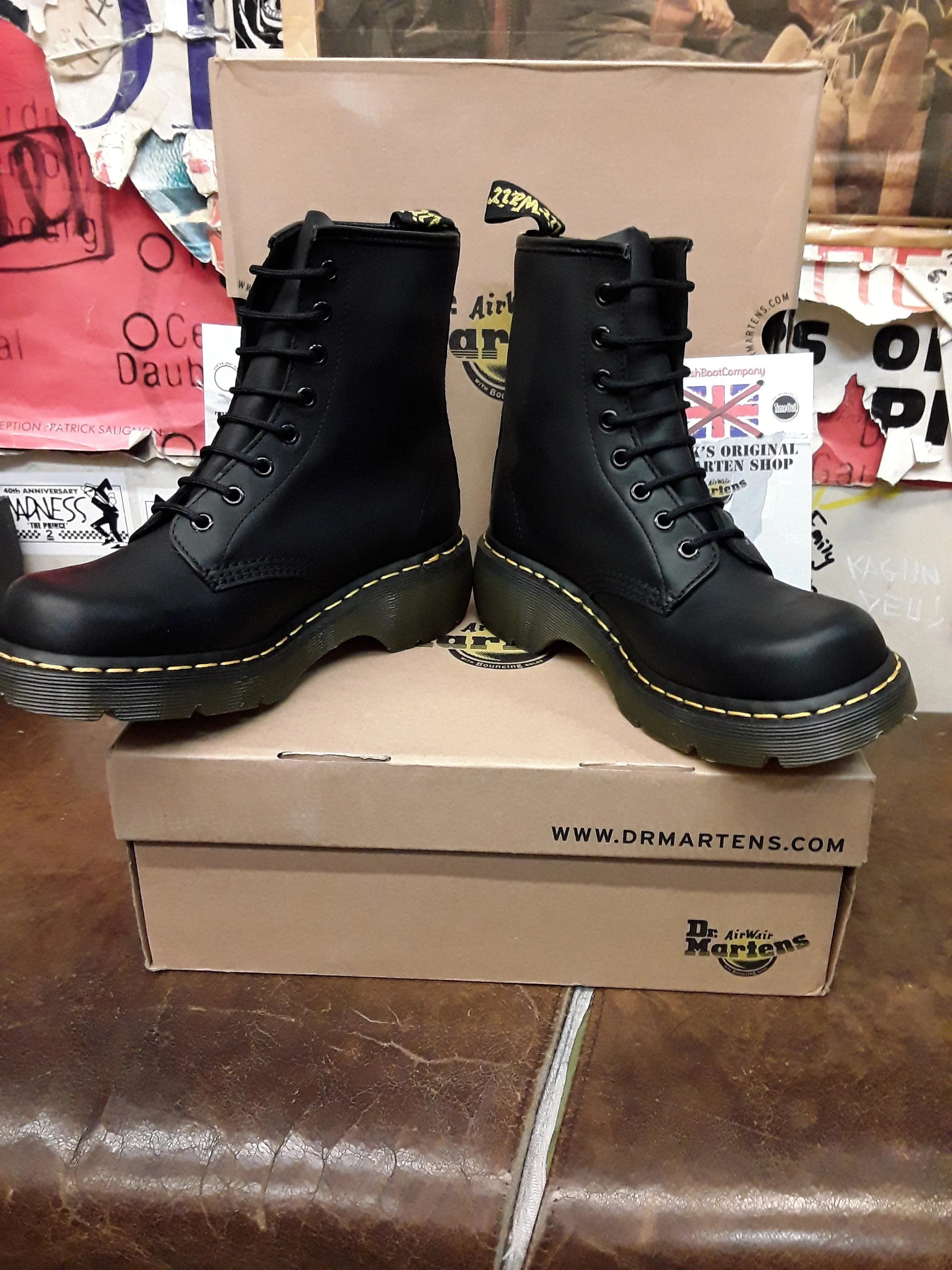 Dr Martens 8795 Black Waxy 8 Hole Club Sole Size 3 & 7