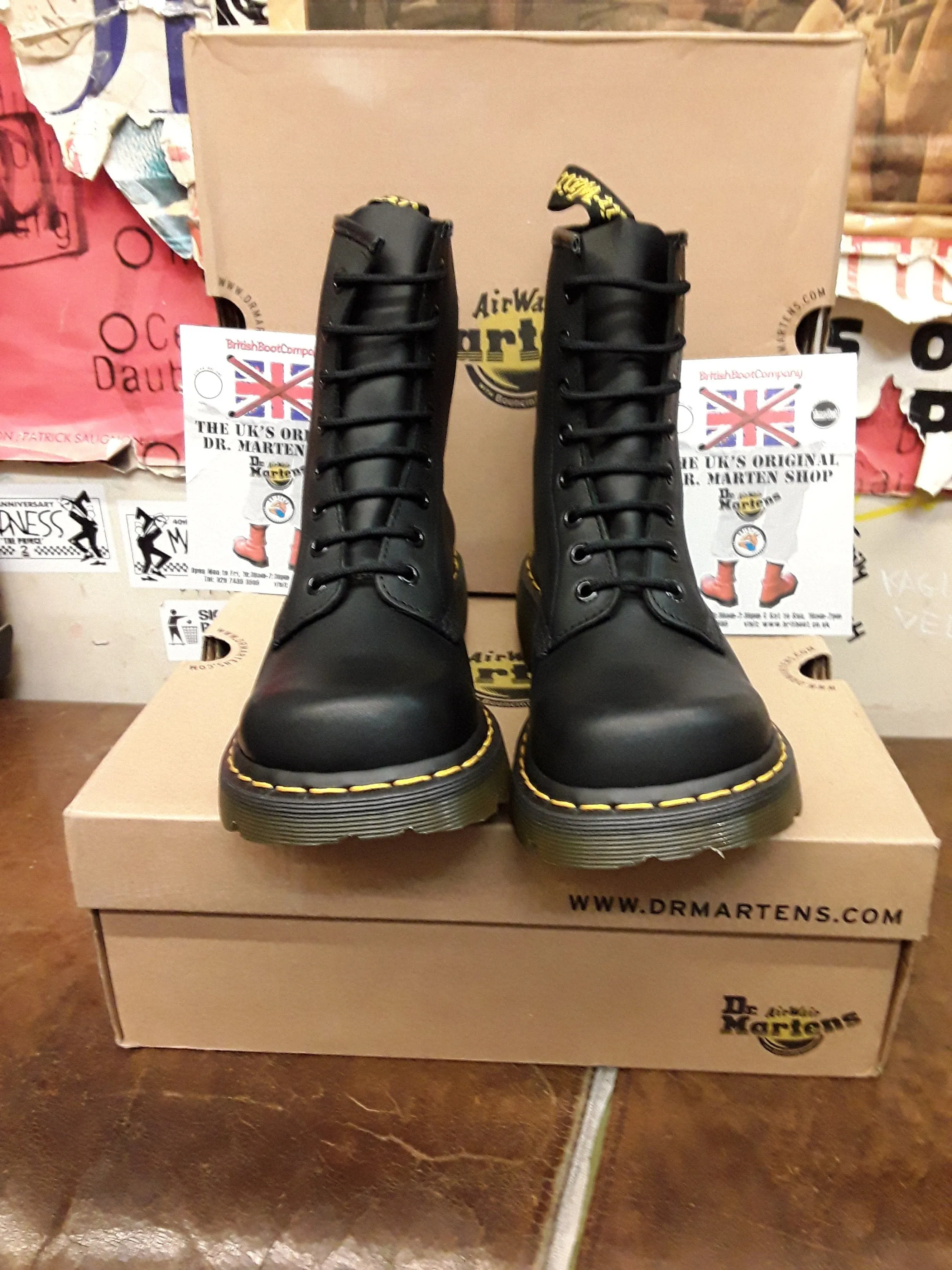 Dr Martens 8795 Black Waxy 8 Hole Club Sole Size 3 & 7