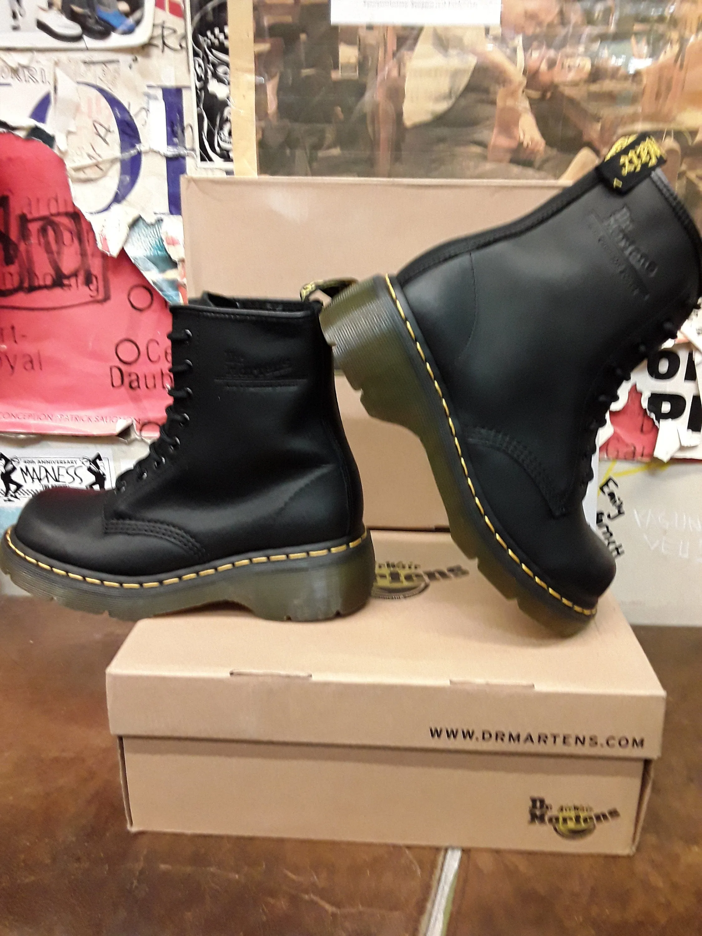 Dr Martens 8795 Black Waxy 8 Hole Club Sole Size 3 & 7