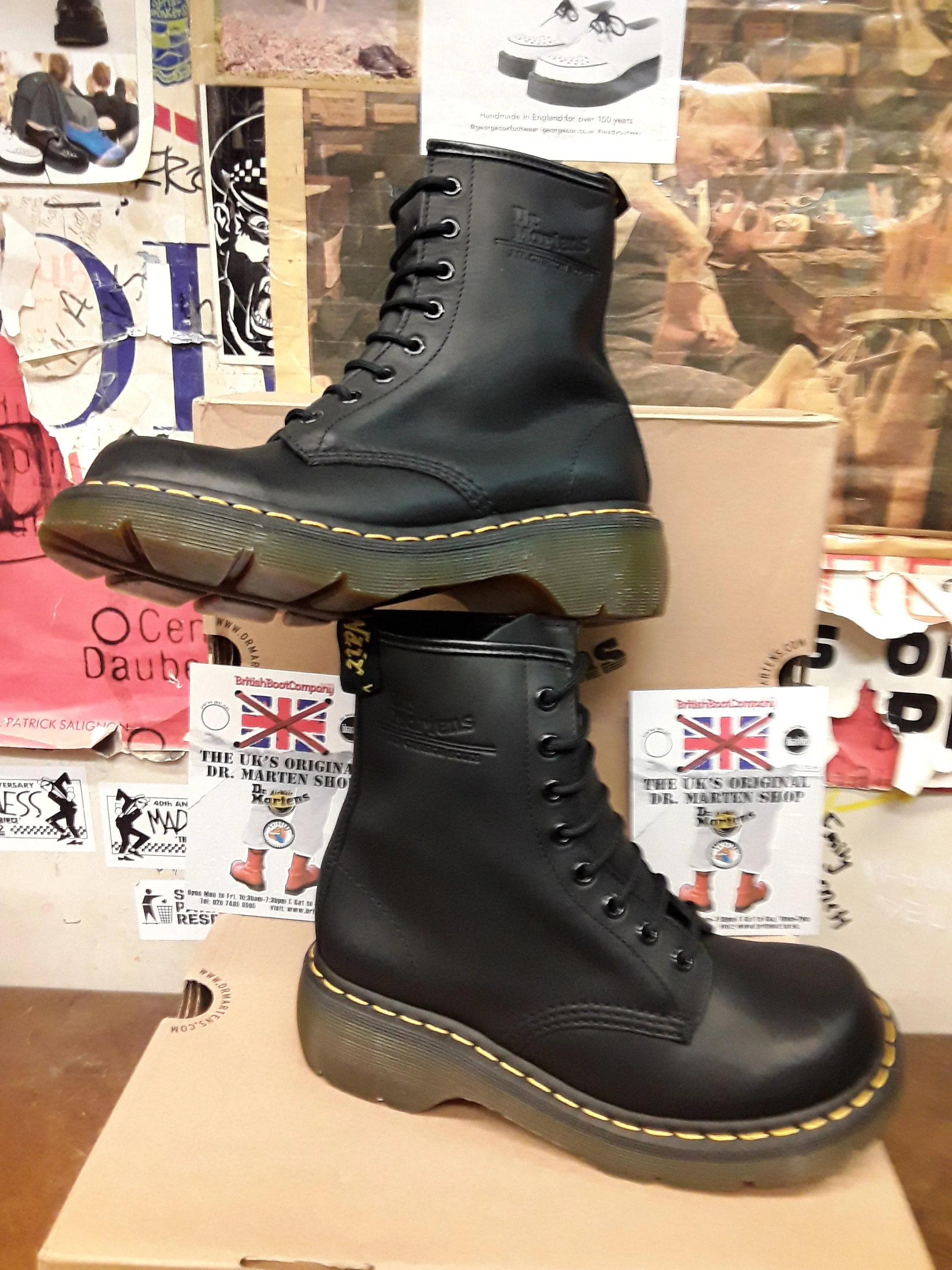 Dr Martens 8795 Black Waxy 8 Hole Club Sole Size 3 & 7