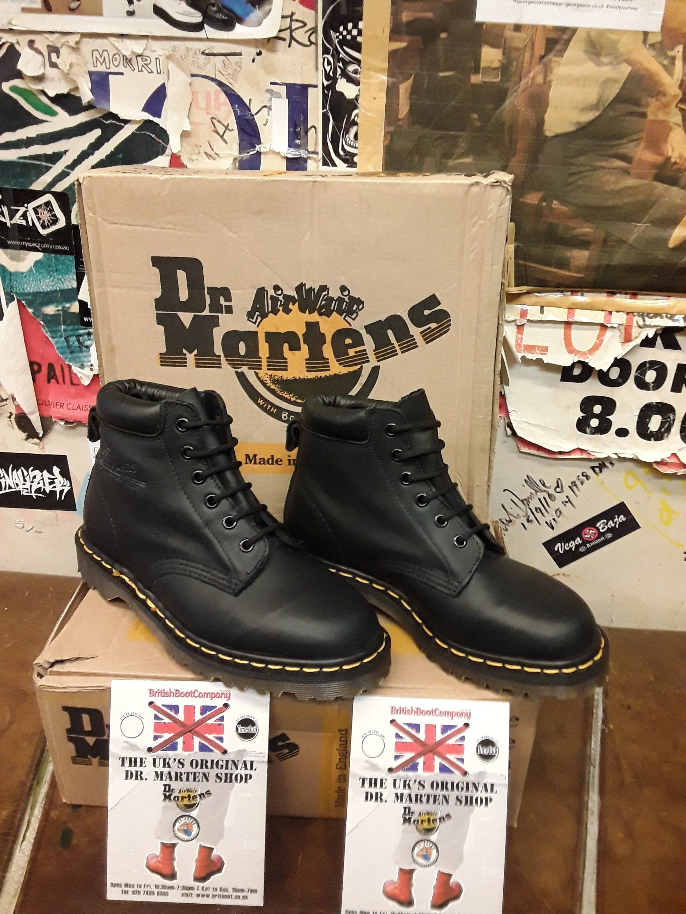 Dr Martens 939 Black Waxy Made in England 6 Hole Various Sizes