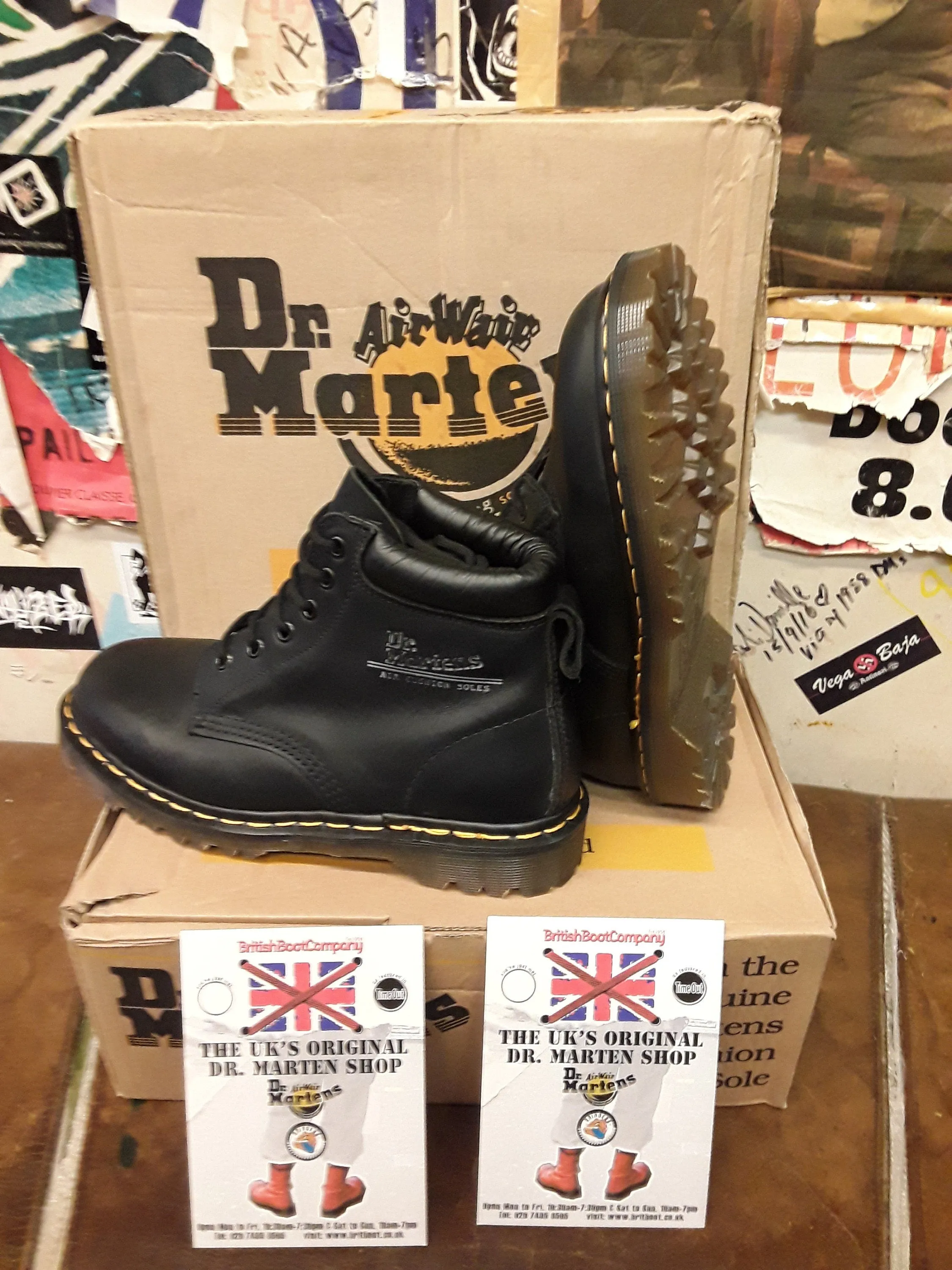 Dr Martens 939 Black Waxy Made in England 6 Hole Various Sizes