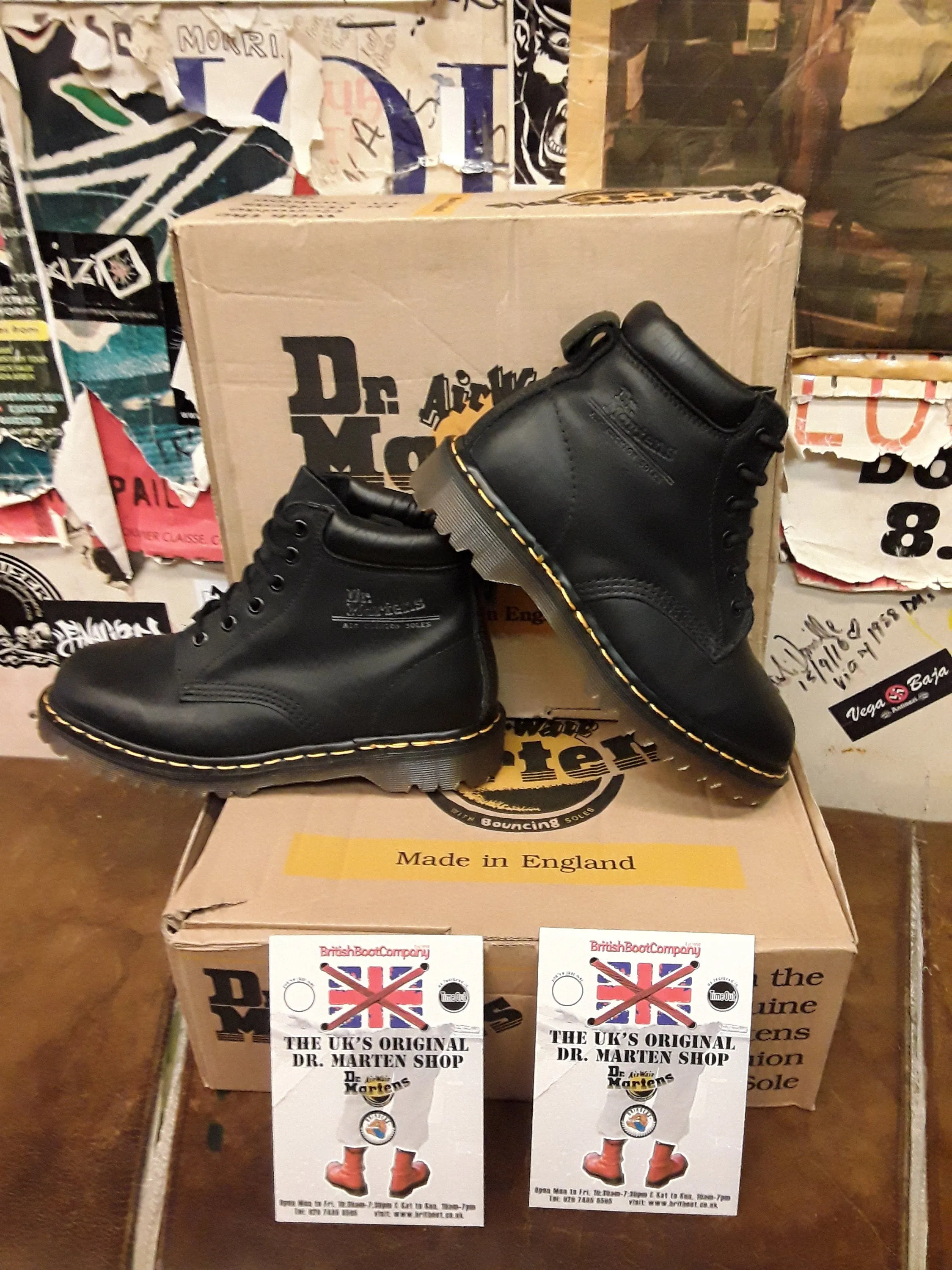 Dr Martens 939 Black Waxy Made in England 6 Hole Various Sizes