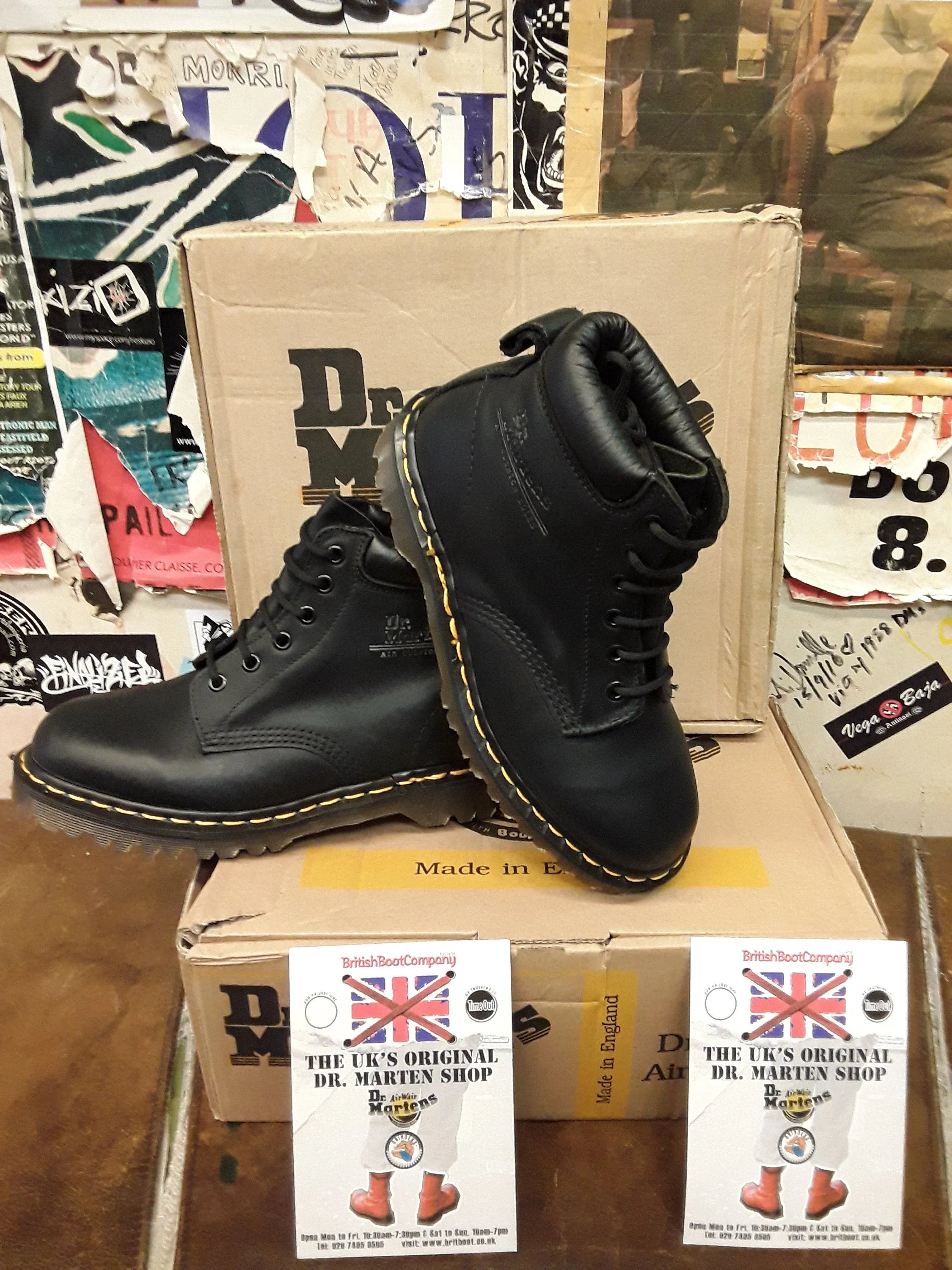 Dr Martens 939 Black Waxy Made in England 6 Hole Various Sizes