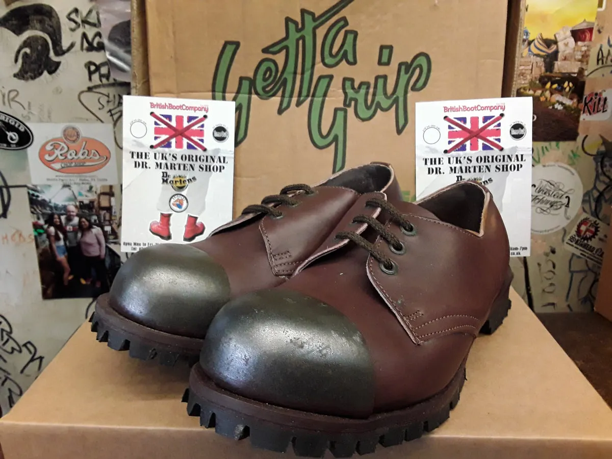 Dr Martens Getta Grip,Brown Waxy steel toe shoe size 6 Made in England