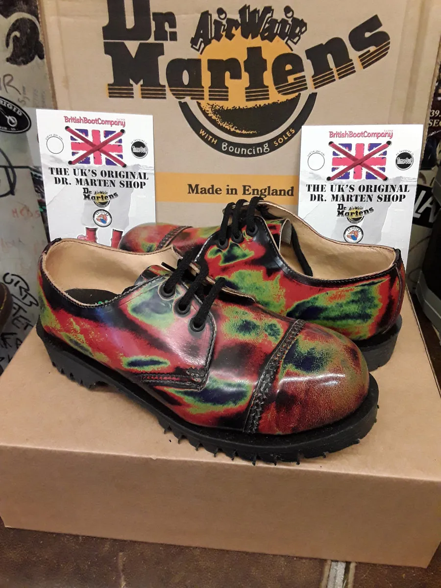 Dr Martens Getta Grip,Rainbow steel toe shoe size 4. Made in England