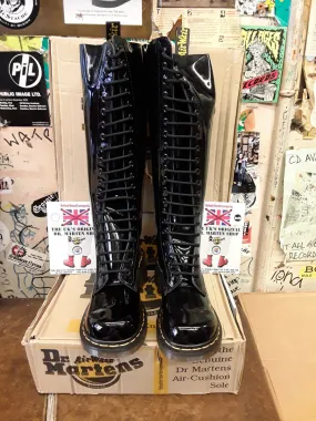 Dr Martens Made in England 9730 Black Patent 20 Hole Size 4