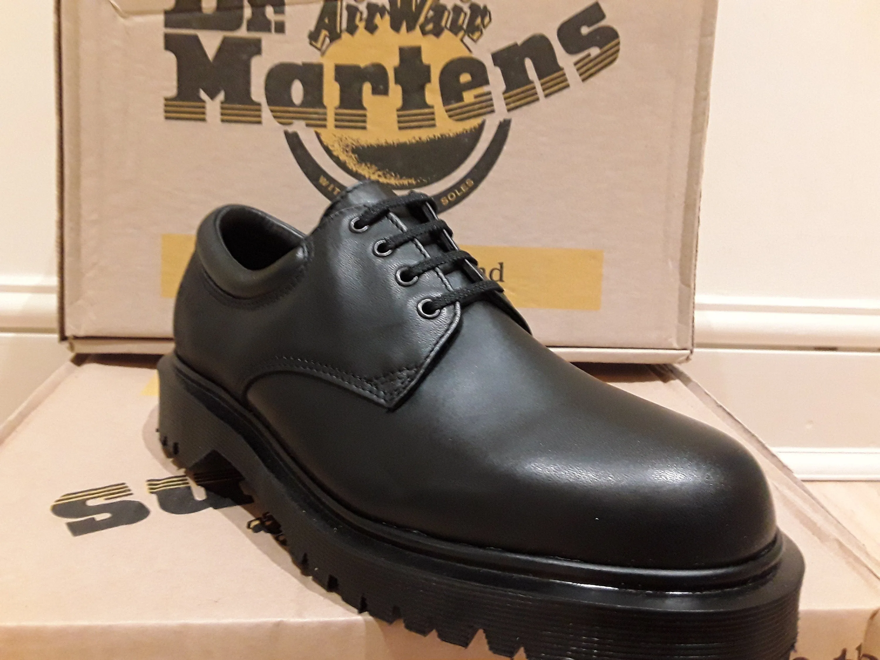 Dr Martens Made in England Black 4 hole shoe Various Sizes