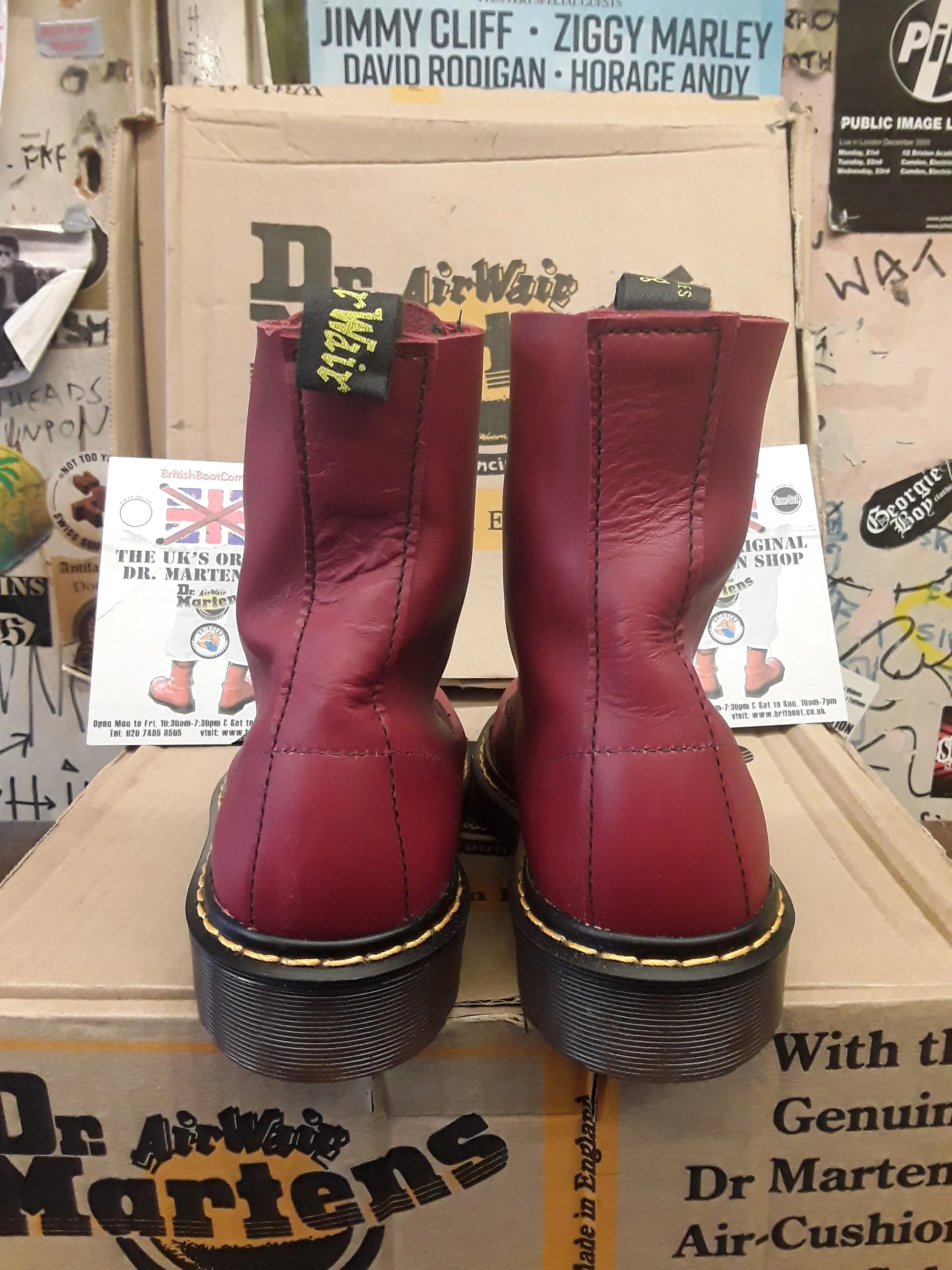 Dr Martens Made in England Cherry Waxy 1460 Size 5 UK