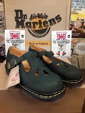 Dr Martens Vintage Black Nubuck Tear Drop Mary Janes Made in England Various Sizes