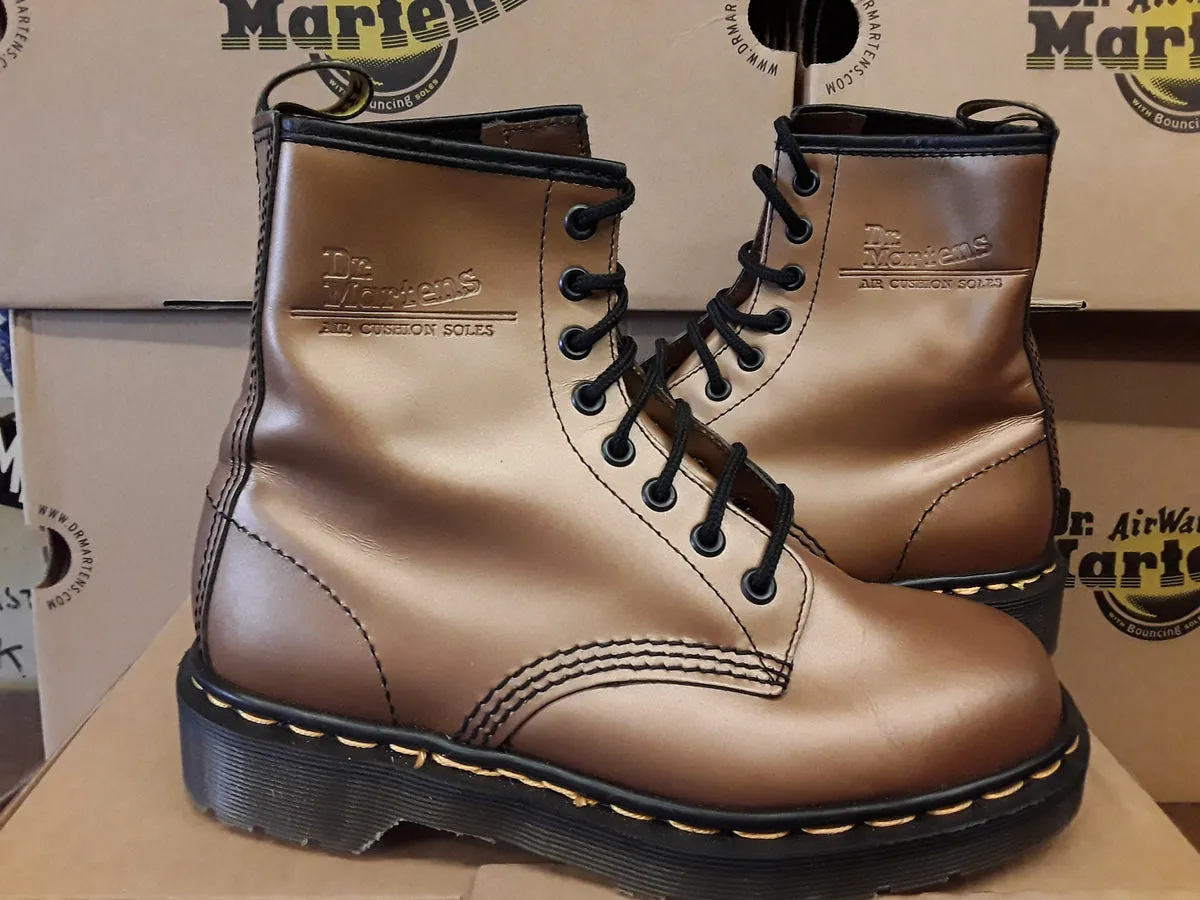 Dr Martens Vintage gold metallic 1460z size 4,  Made in England