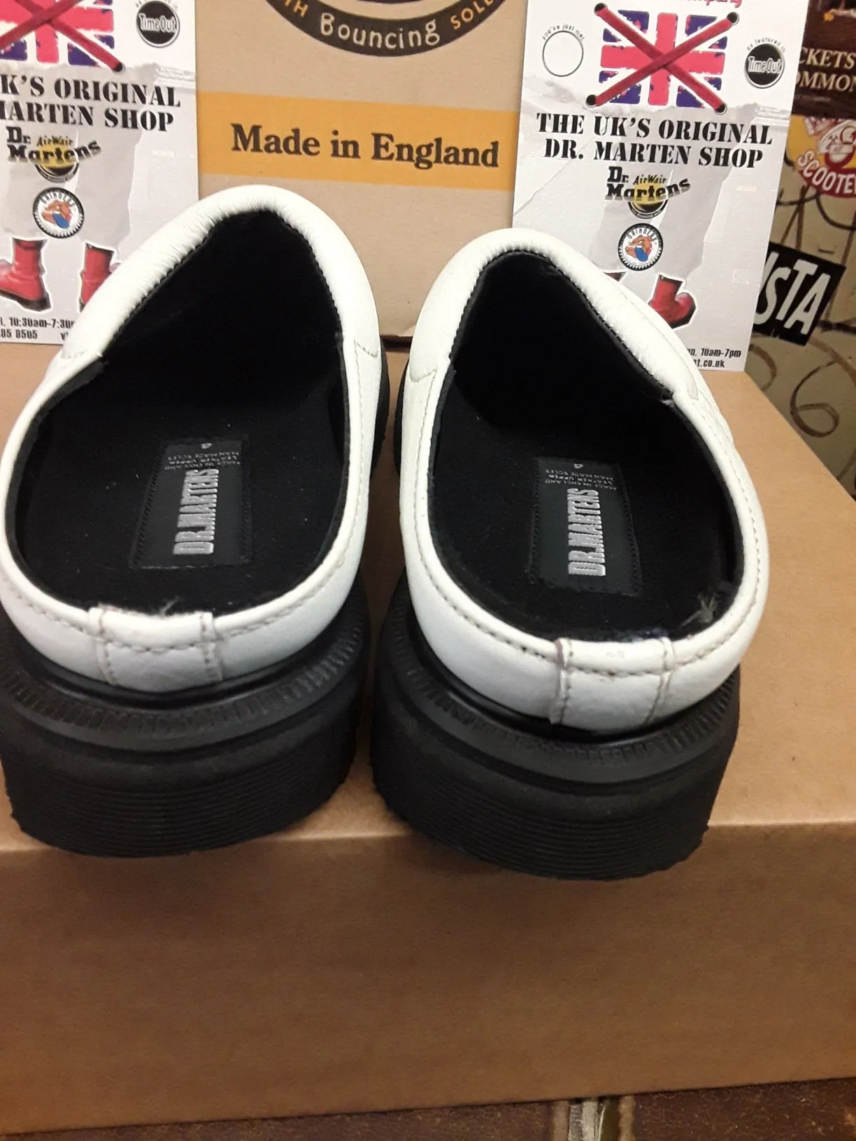 Dr Martens White Mule Made in England Size 4