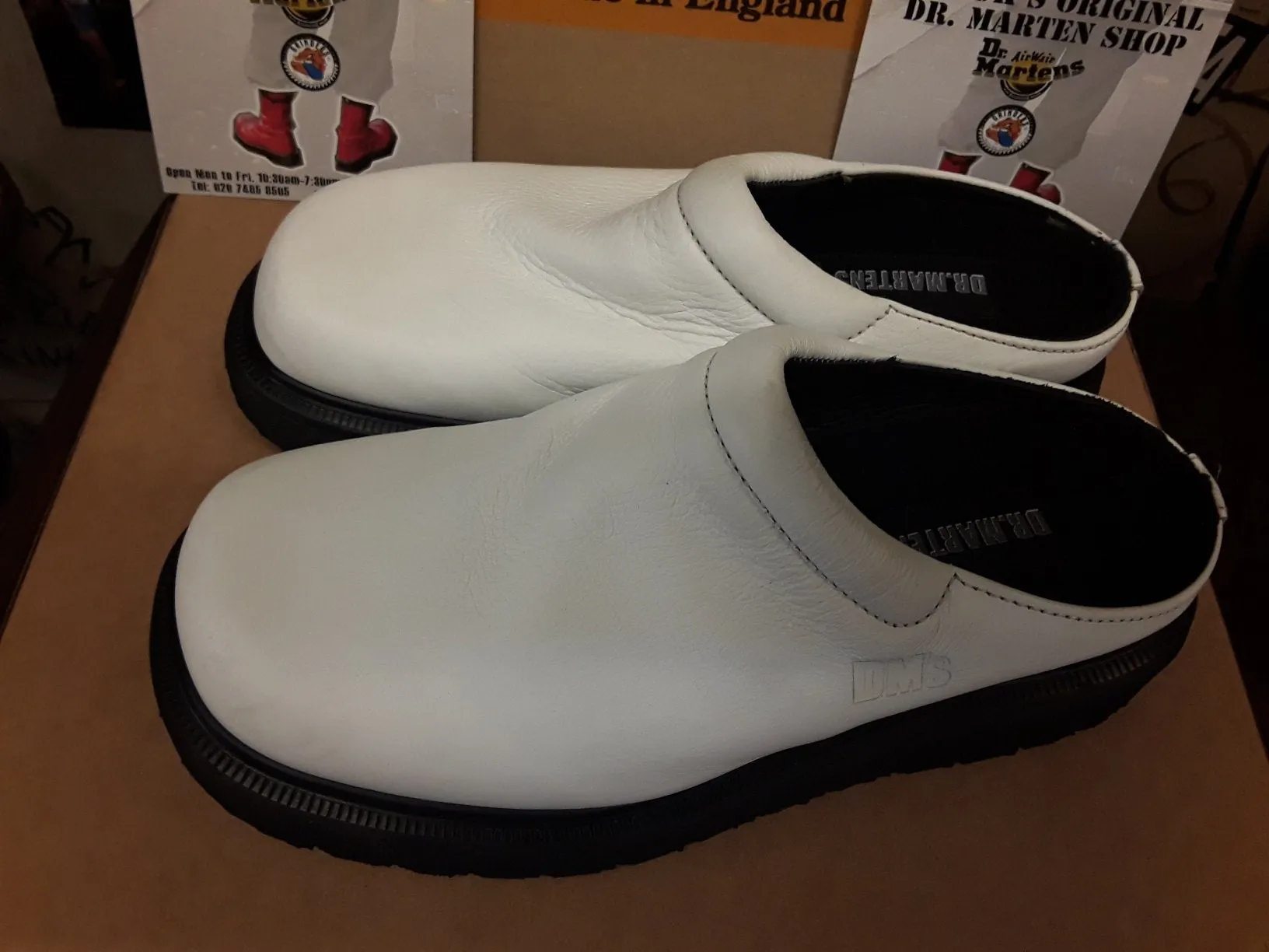 Dr Martens White Mule Made in England Size 4