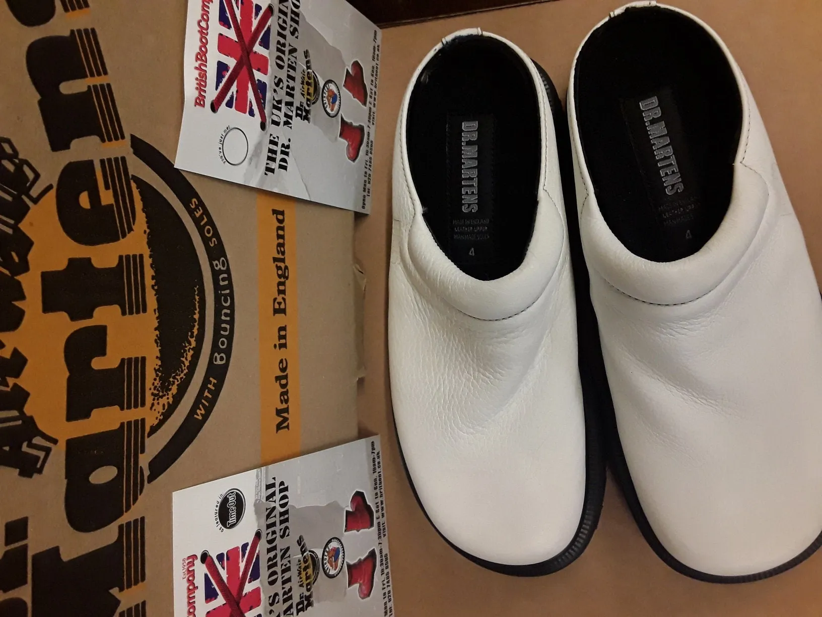 Dr Martens White Mule Made in England Size 4