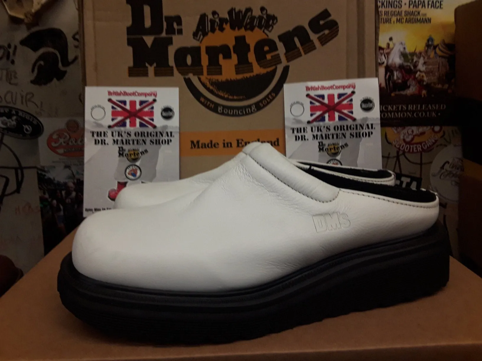 Dr Martens White Mule Made in England Size 4