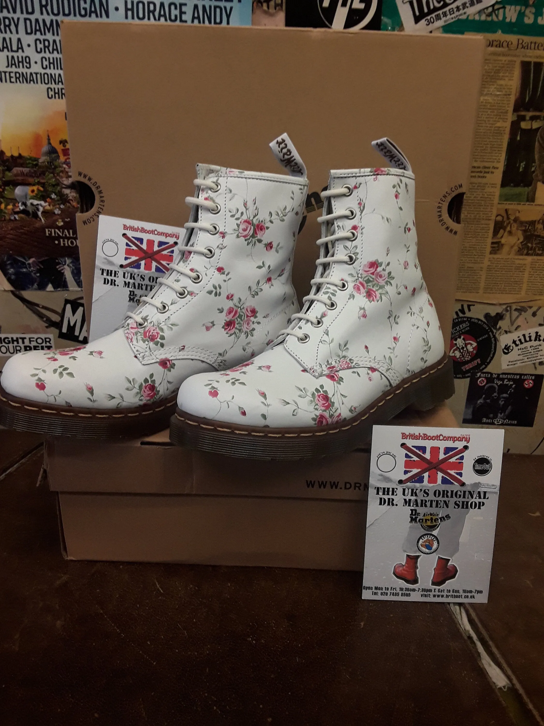 Dr Martens White Portland Rose 1460 Various Sizes