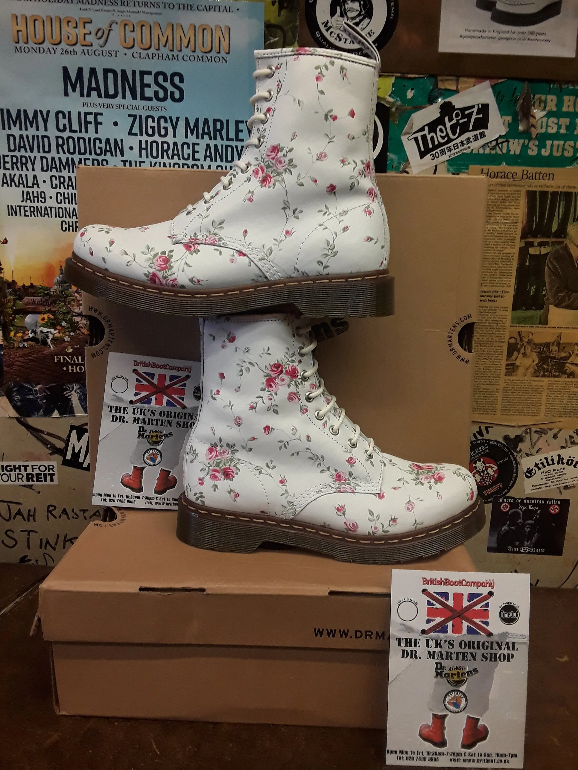 Dr Martens White Portland Rose 1460 Various Sizes