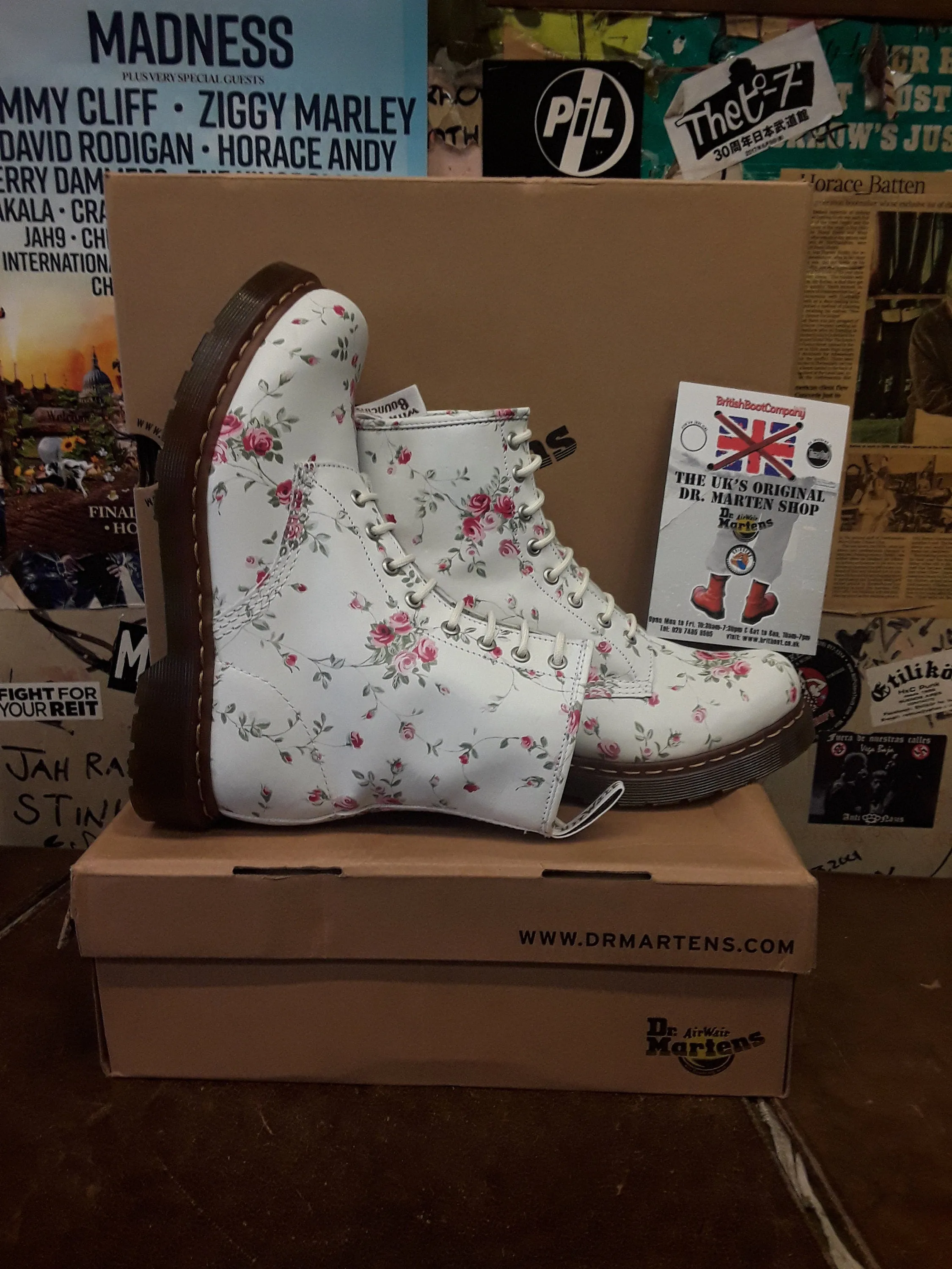 Dr Martens White Portland Rose 1460 Various Sizes