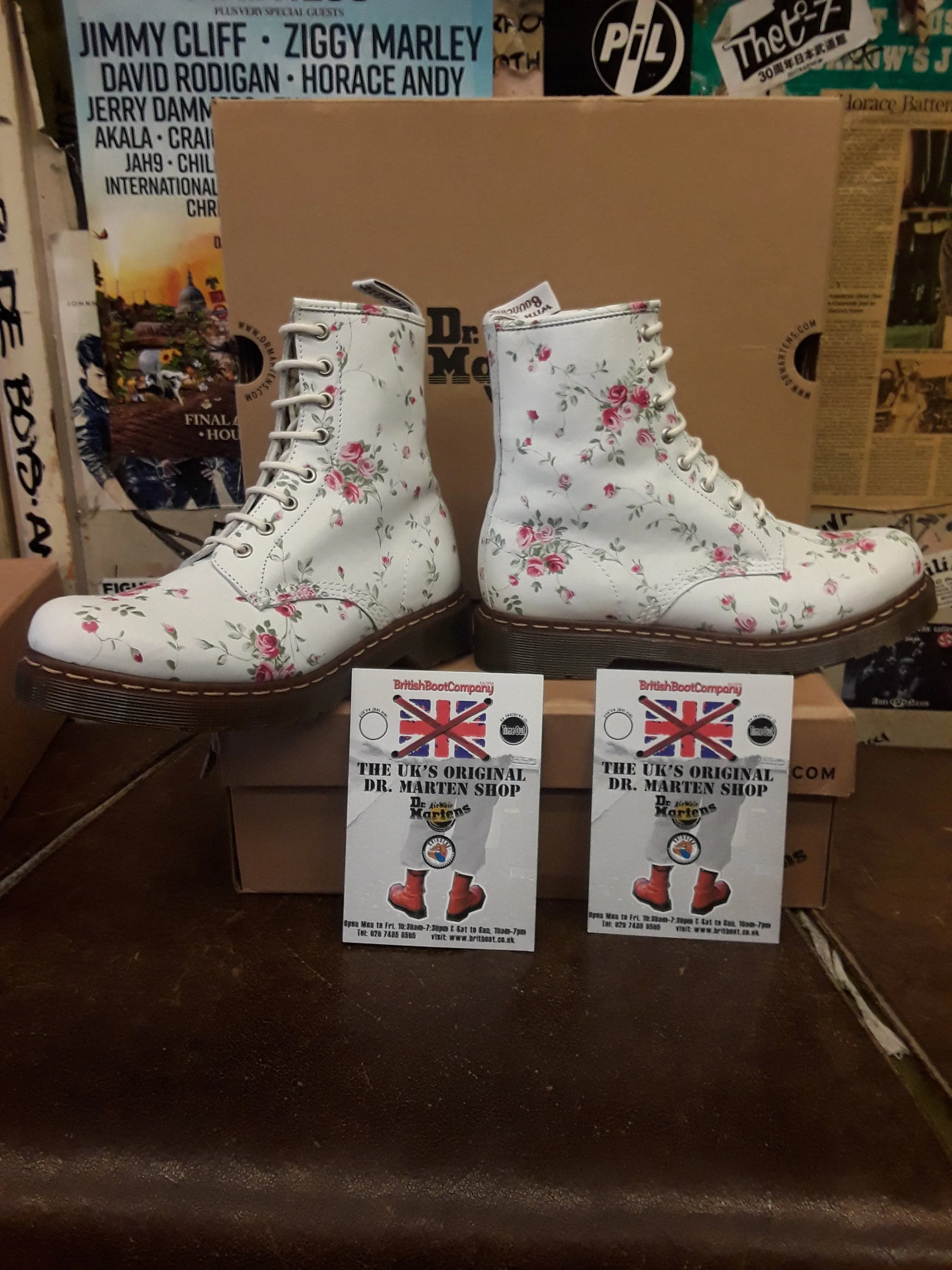 Dr Martens White Portland Rose 1460 Various Sizes