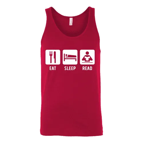 Eat, Sleep, Read Unisex Tank