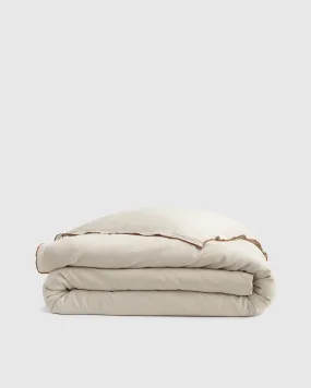 European Linen Double Embroidered Edge Duvet Cover