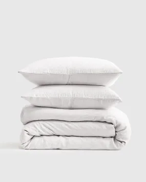 European Linen Waffle Duvet Cover Set