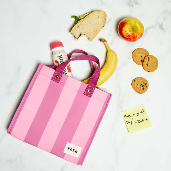 FEED Lunch Bag, Pink Cabana Stripe