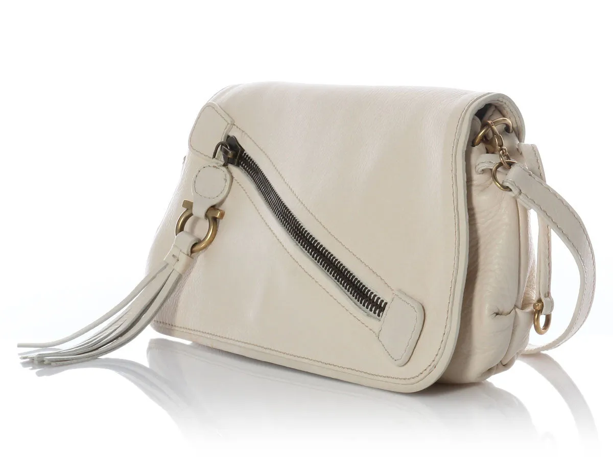 Ferragamo Small Cream Shoulder Bag