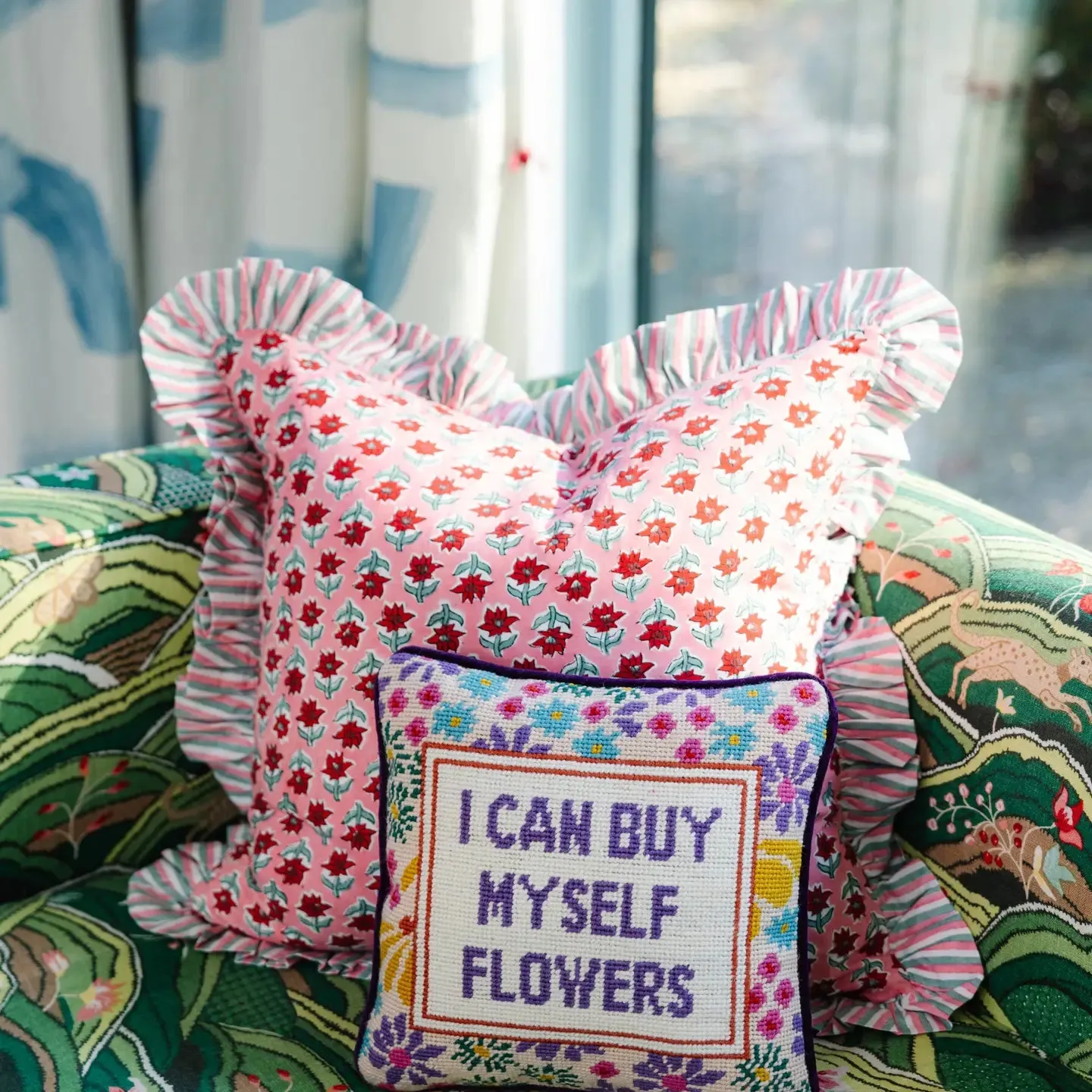 Flowers Needlepoint Pillow