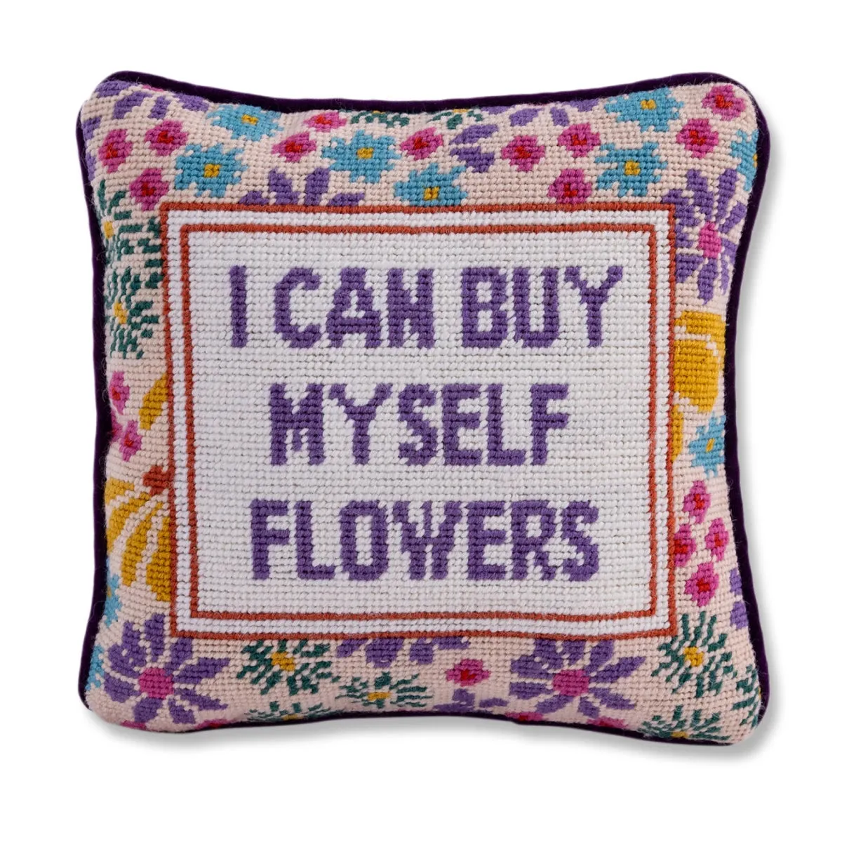 Flowers Needlepoint Pillow